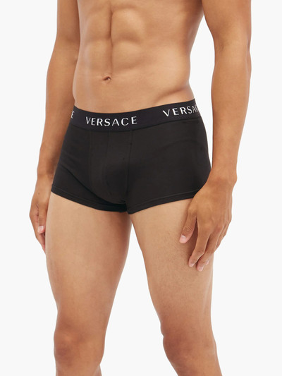 VERSACE Pack of two logo-jacquard cotton-blend briefs outlook