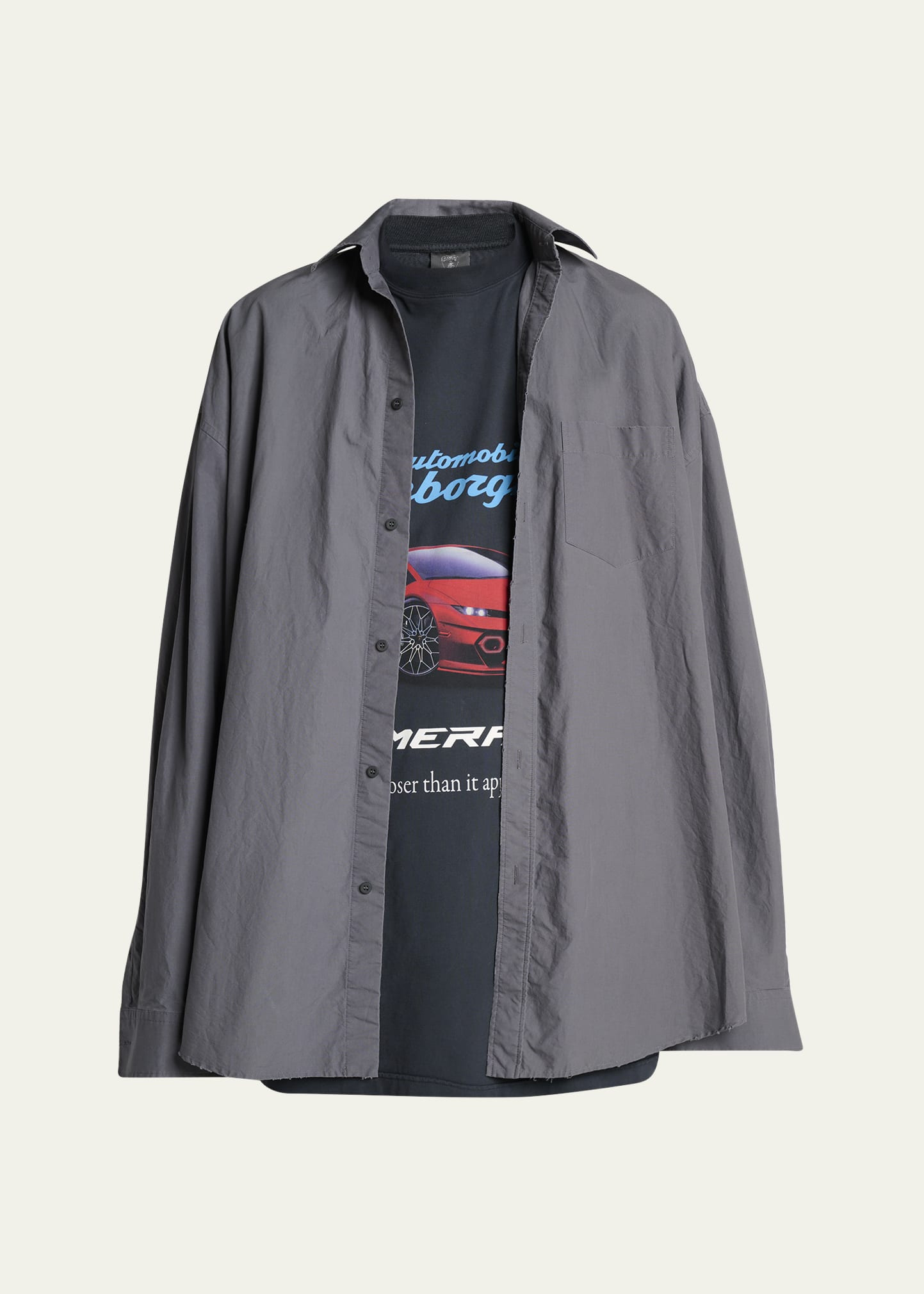 Men's Balenciaga x Automobili Lamborghini Poplin Layered T-Shirt - 1
