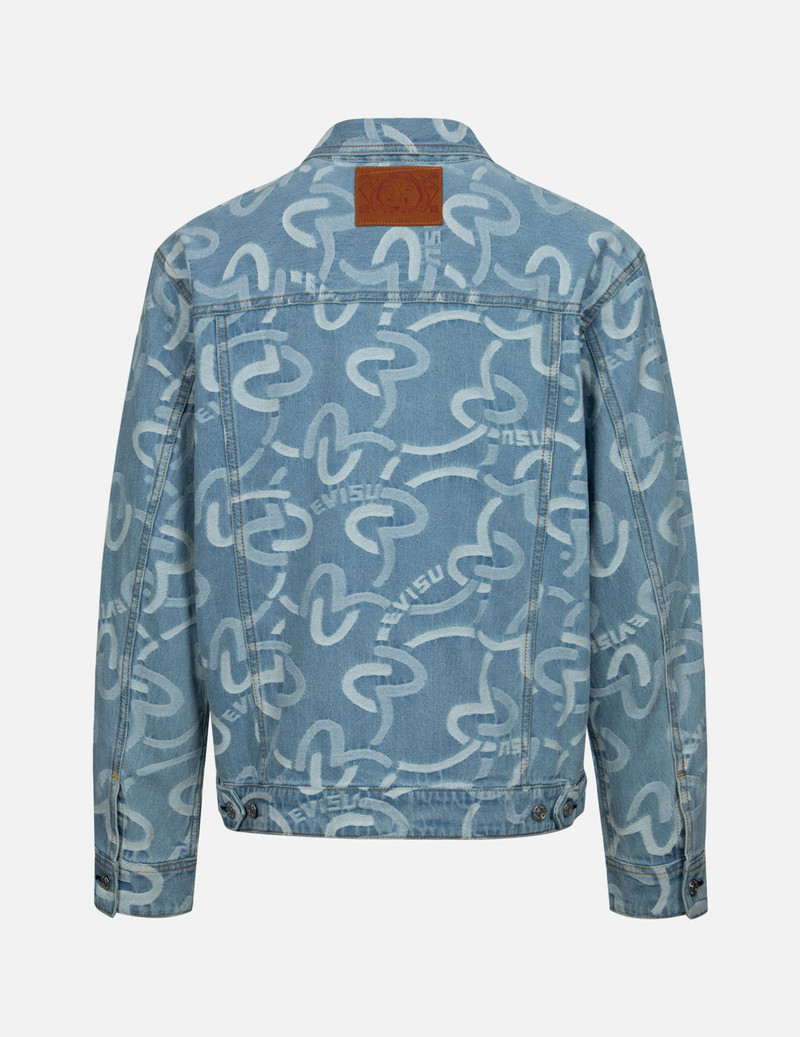 EVISU ALLOVER SEAGULL JACQUARD RELAX FIT DENIM JACKET outlook