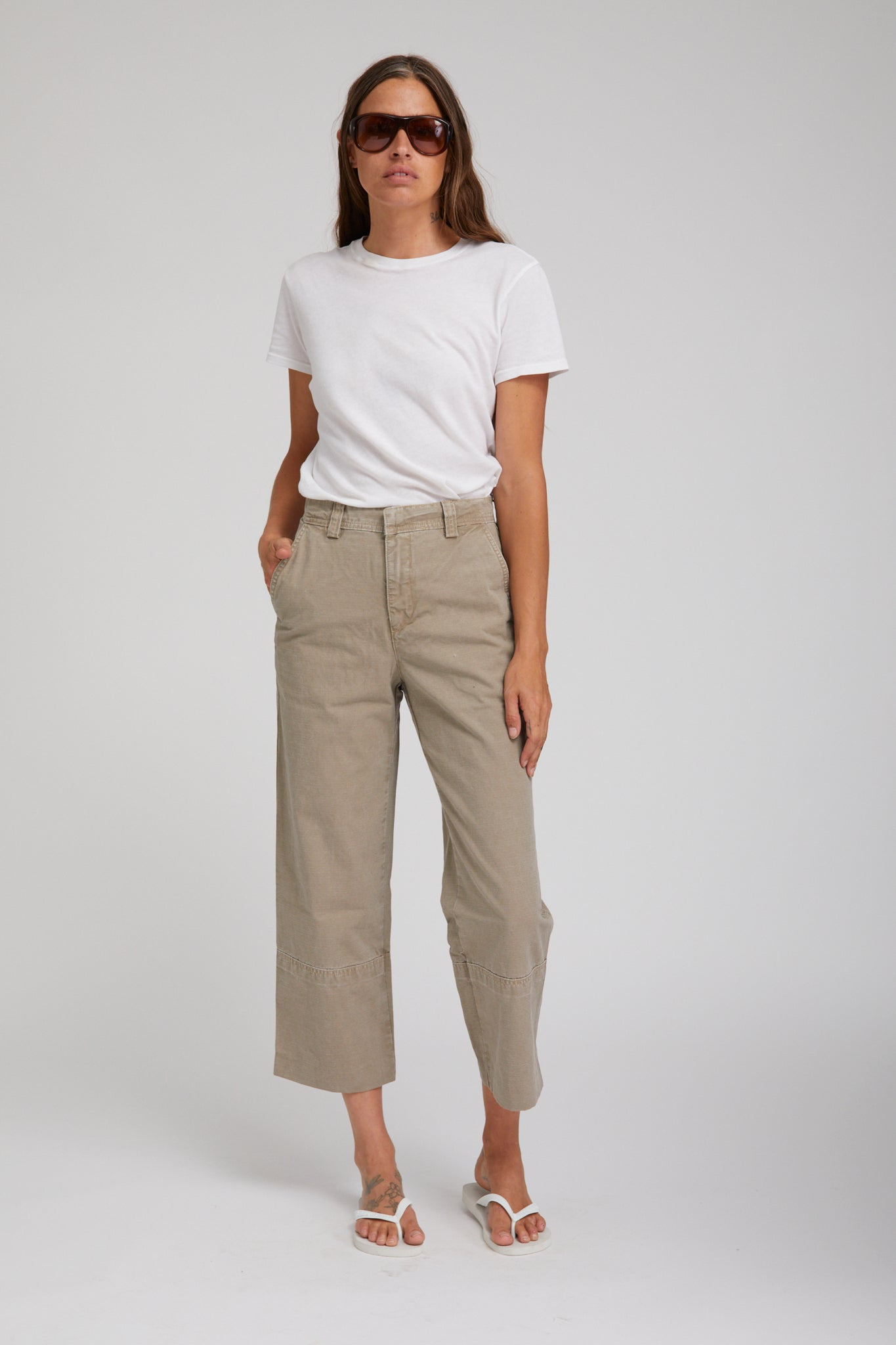 KHAKI CLASSIC COTTON PANTS - 2