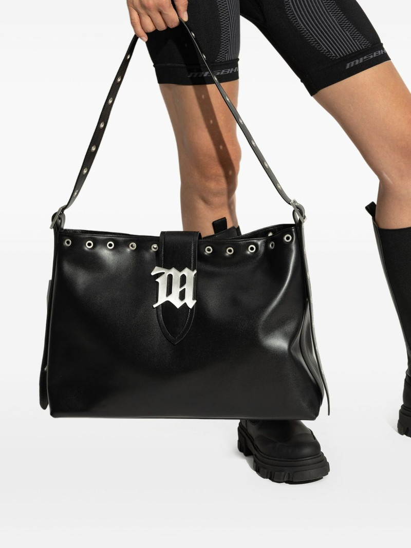 MISBHV eyelet-embellished logo-plaque tote bag outlook