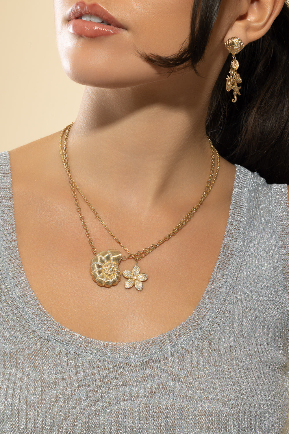 Fluted Nautilus Shell Necklace - 2