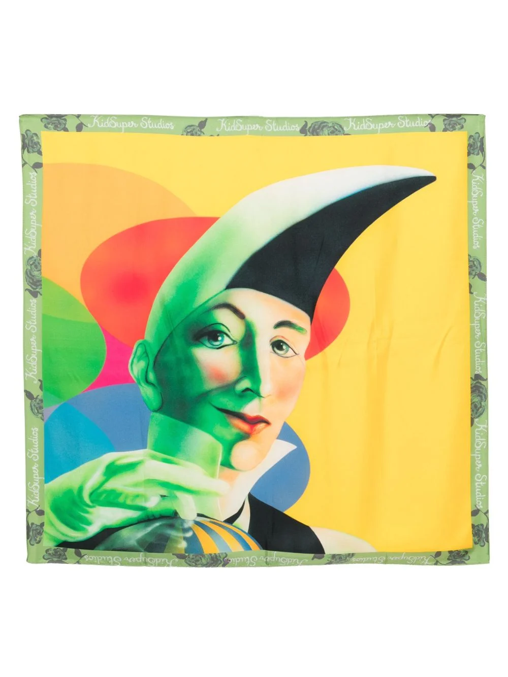 graphic-print silk scarf - 1