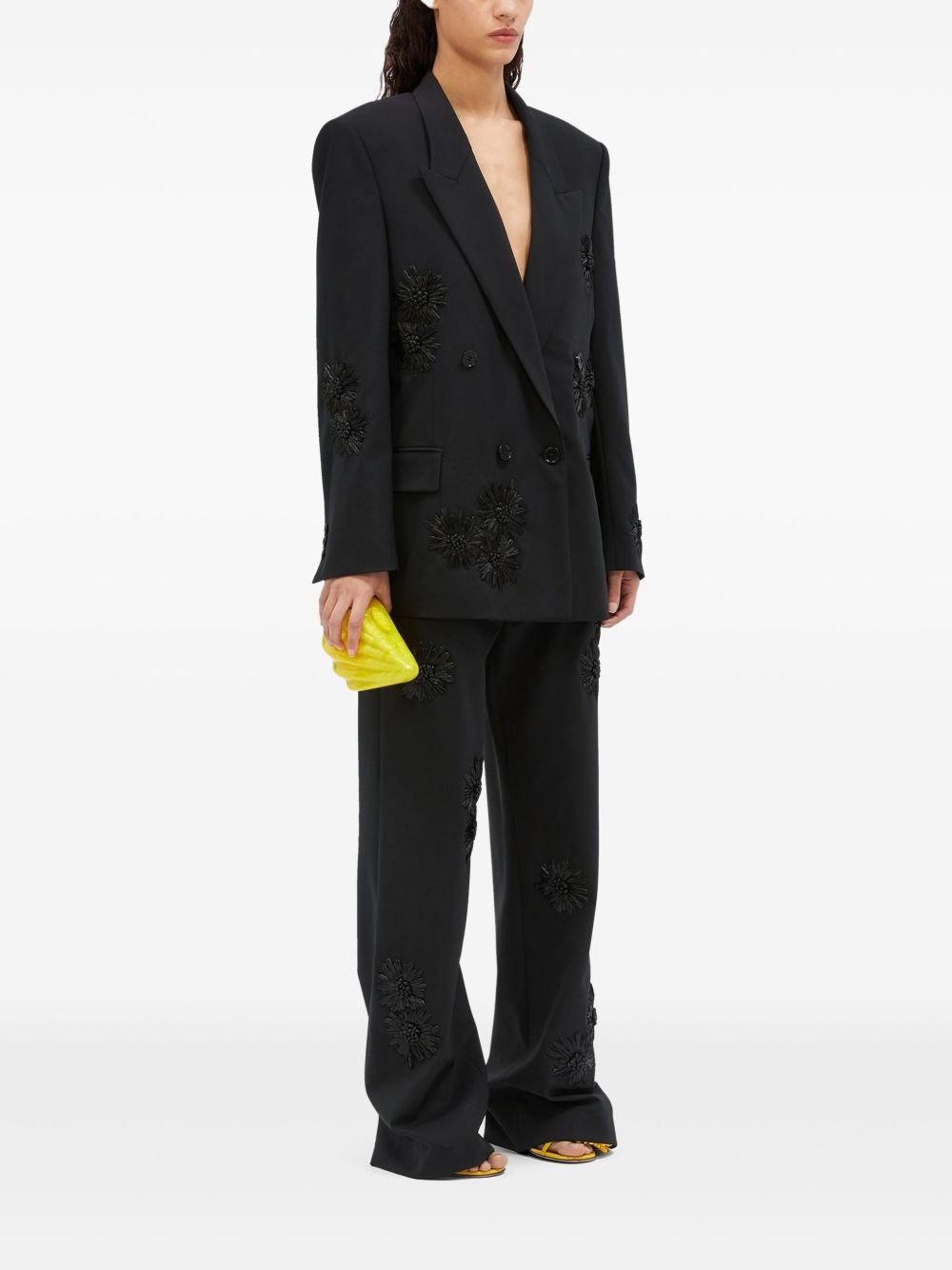 floral-appliqué blazer - 2
