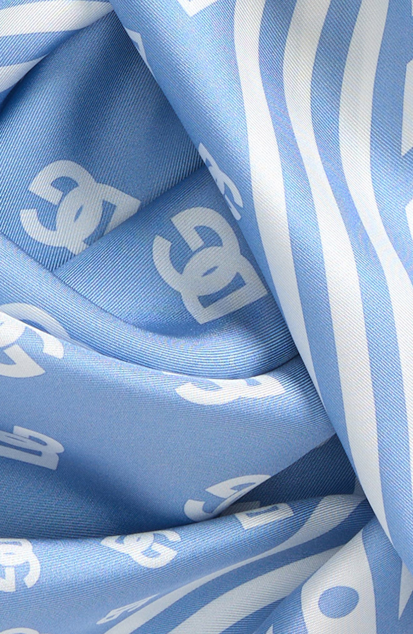 Dolce&Gabbana DG Logo Print Silk Square Scarf in Light Blue at Nordstrom - 3