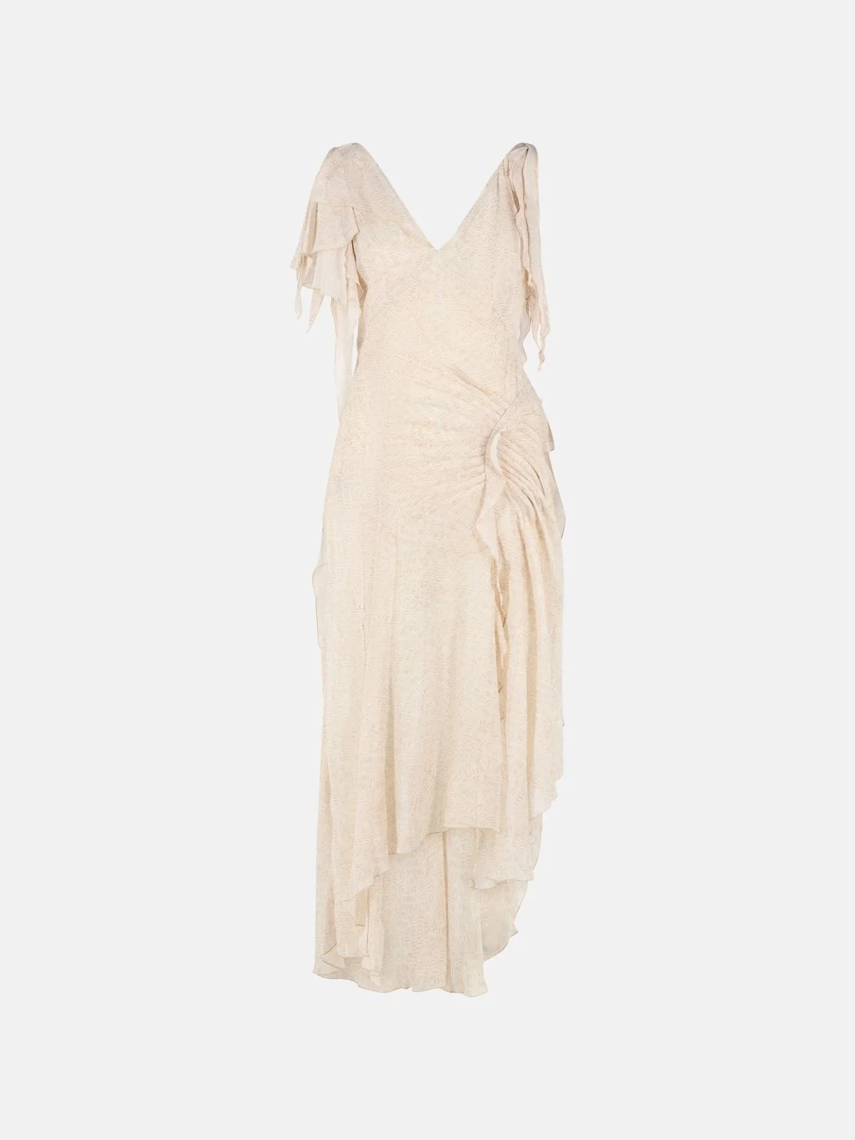 'TYLENA' 'ECRU' SILK LONG DRESS - 1