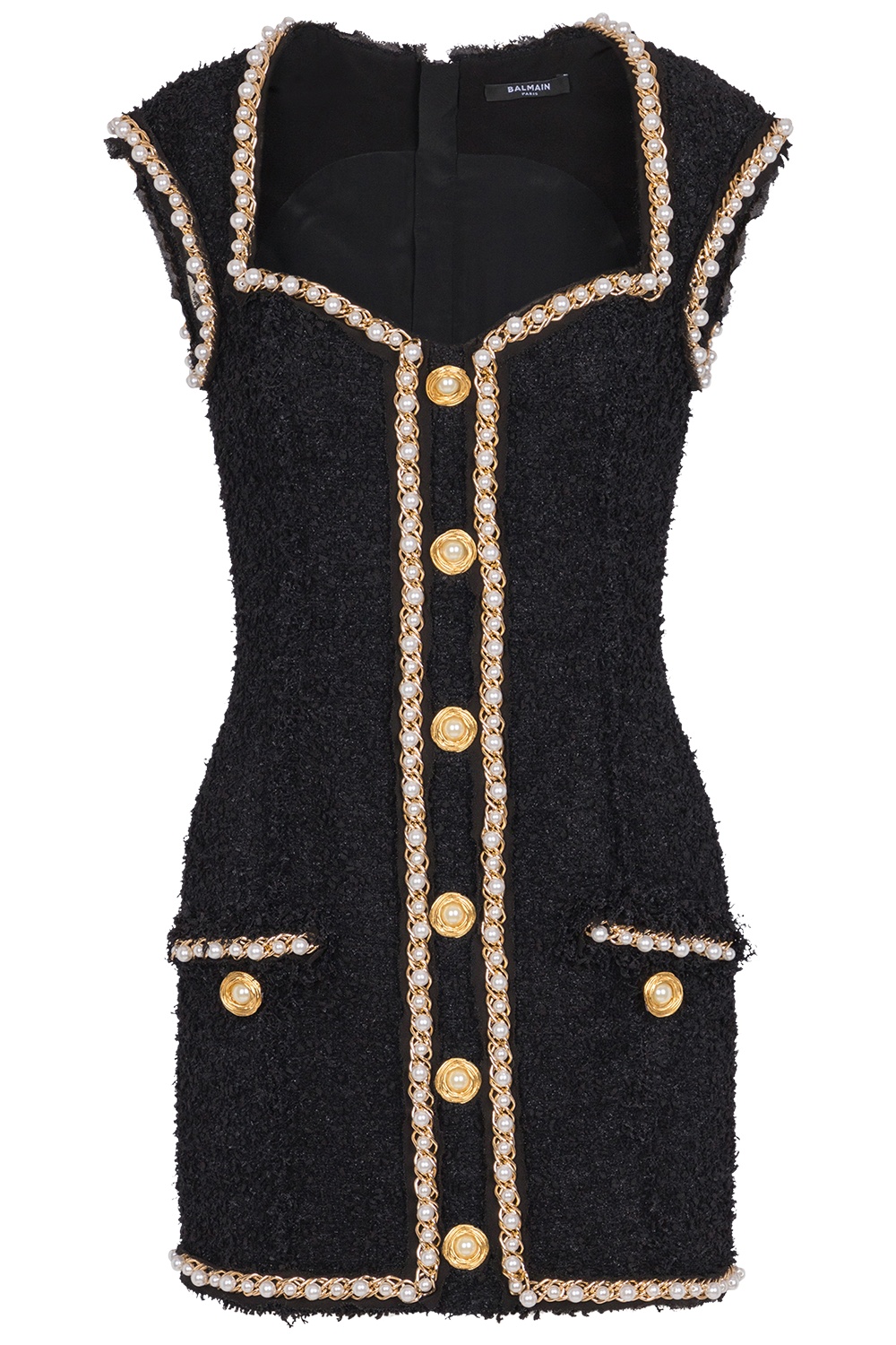 Open Neck Chain Detail Dress - 1
