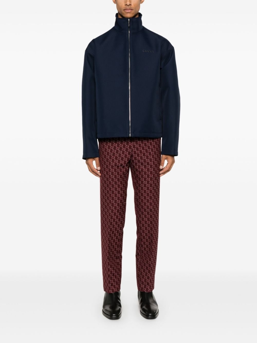 embroidered-logo jacket - 2