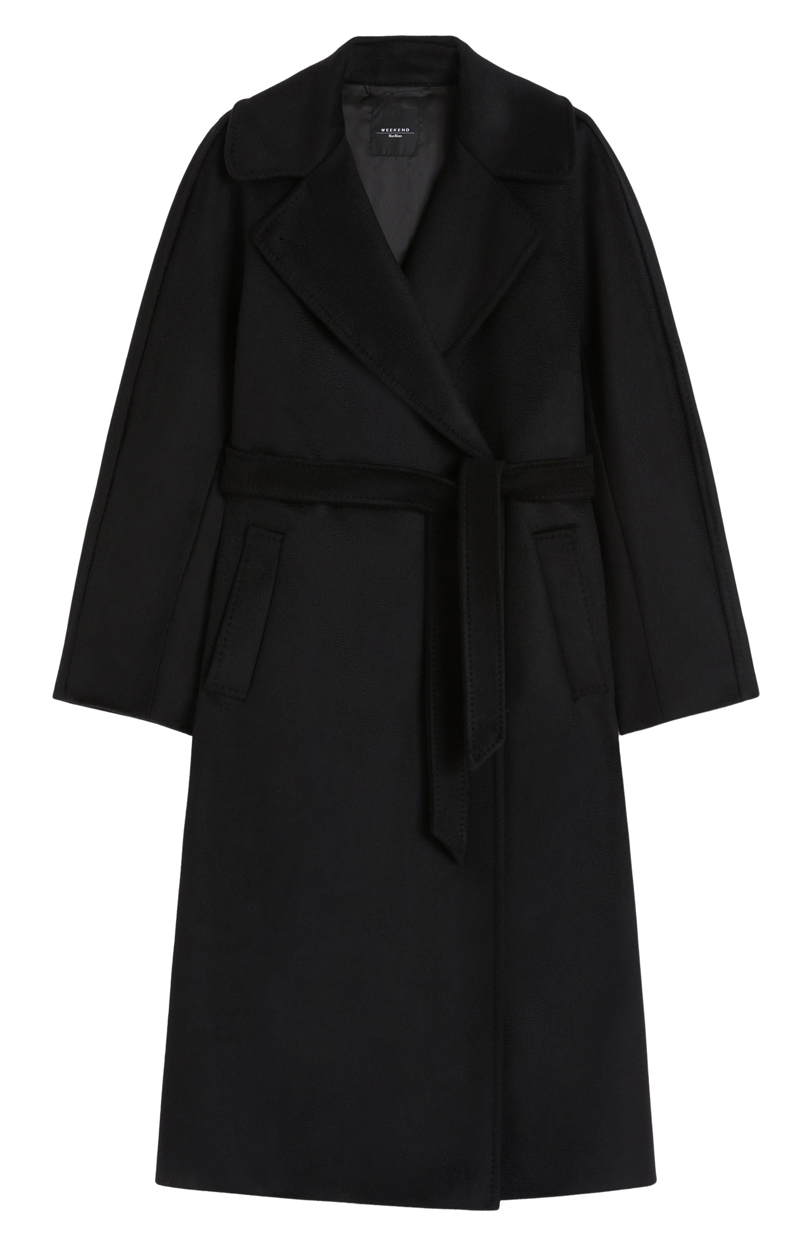 Weekend Max Mara Resina Double Breasted Wool Coat in Black at Nordstrom - 3