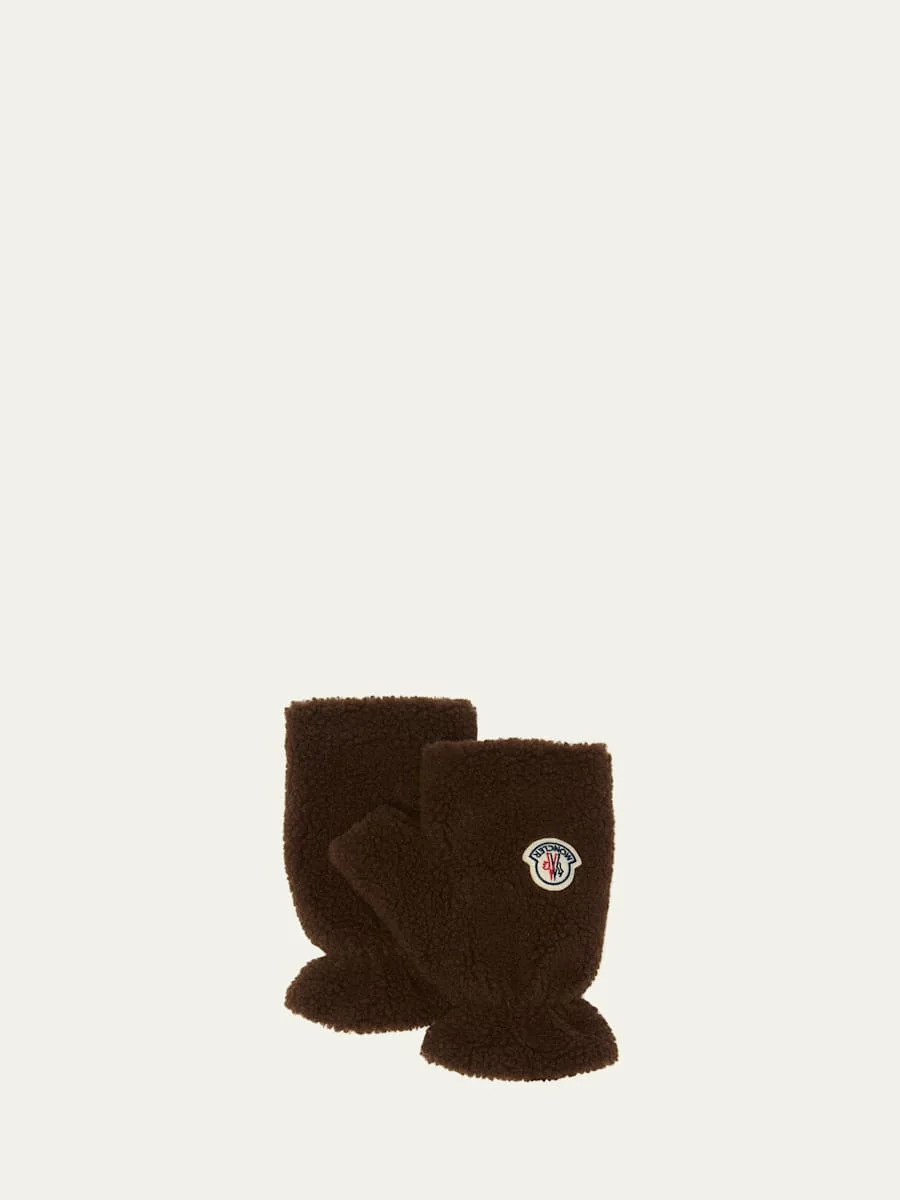 Men's Boucle Logo Finglerless Mittens - 1