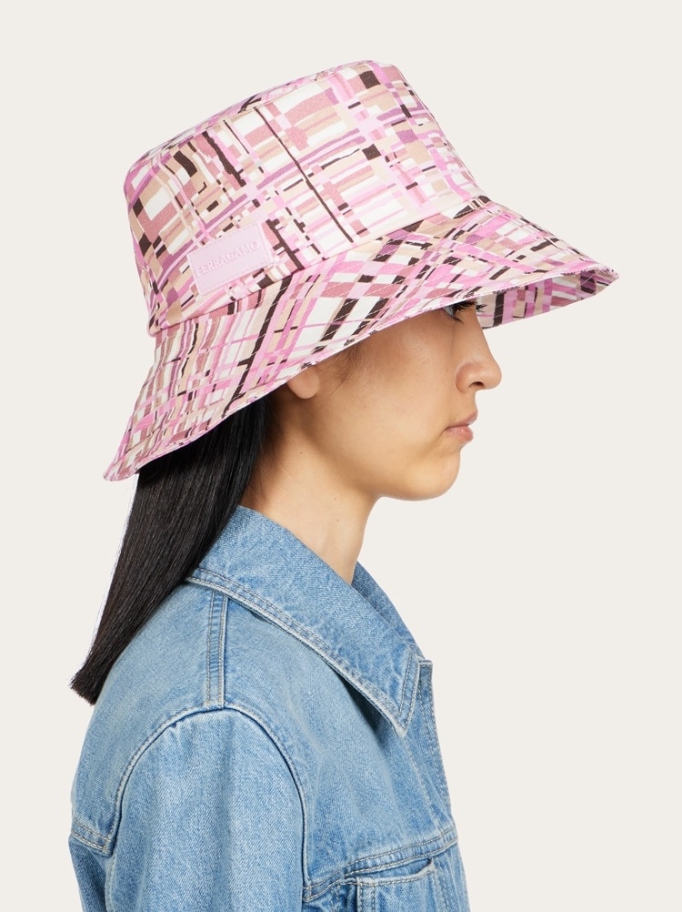 CHECK PRINT BUCKET HAT - 7