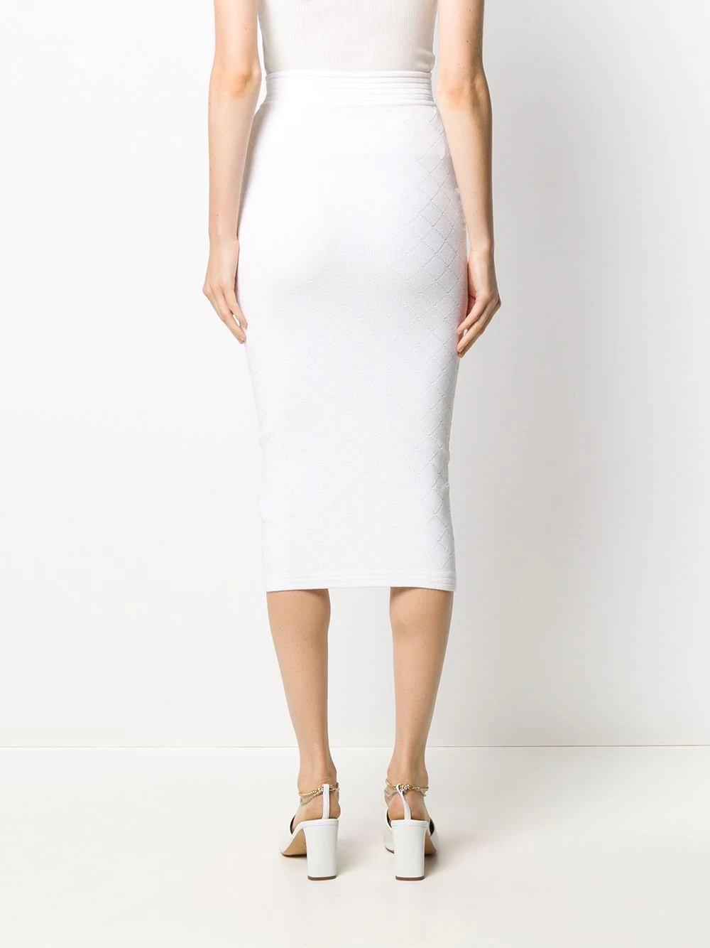 zip-front fitted midi skirt - 4