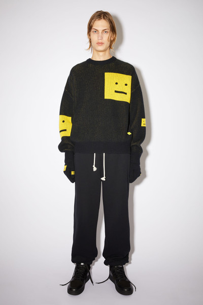 Acne Studios Wool face sweater - Black/yellow outlook