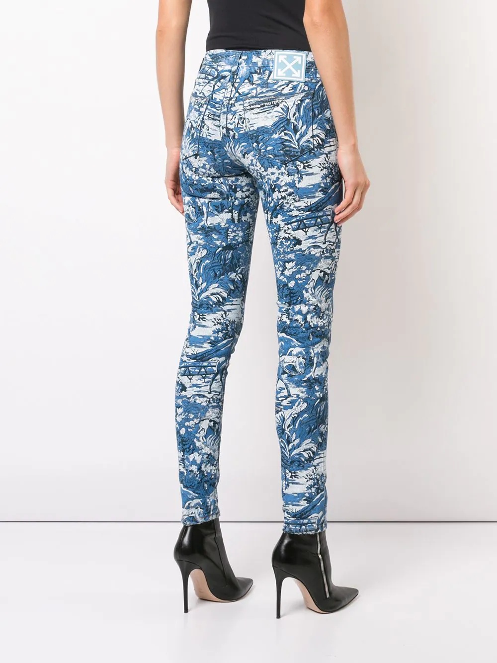 printed skinny jeans - 4