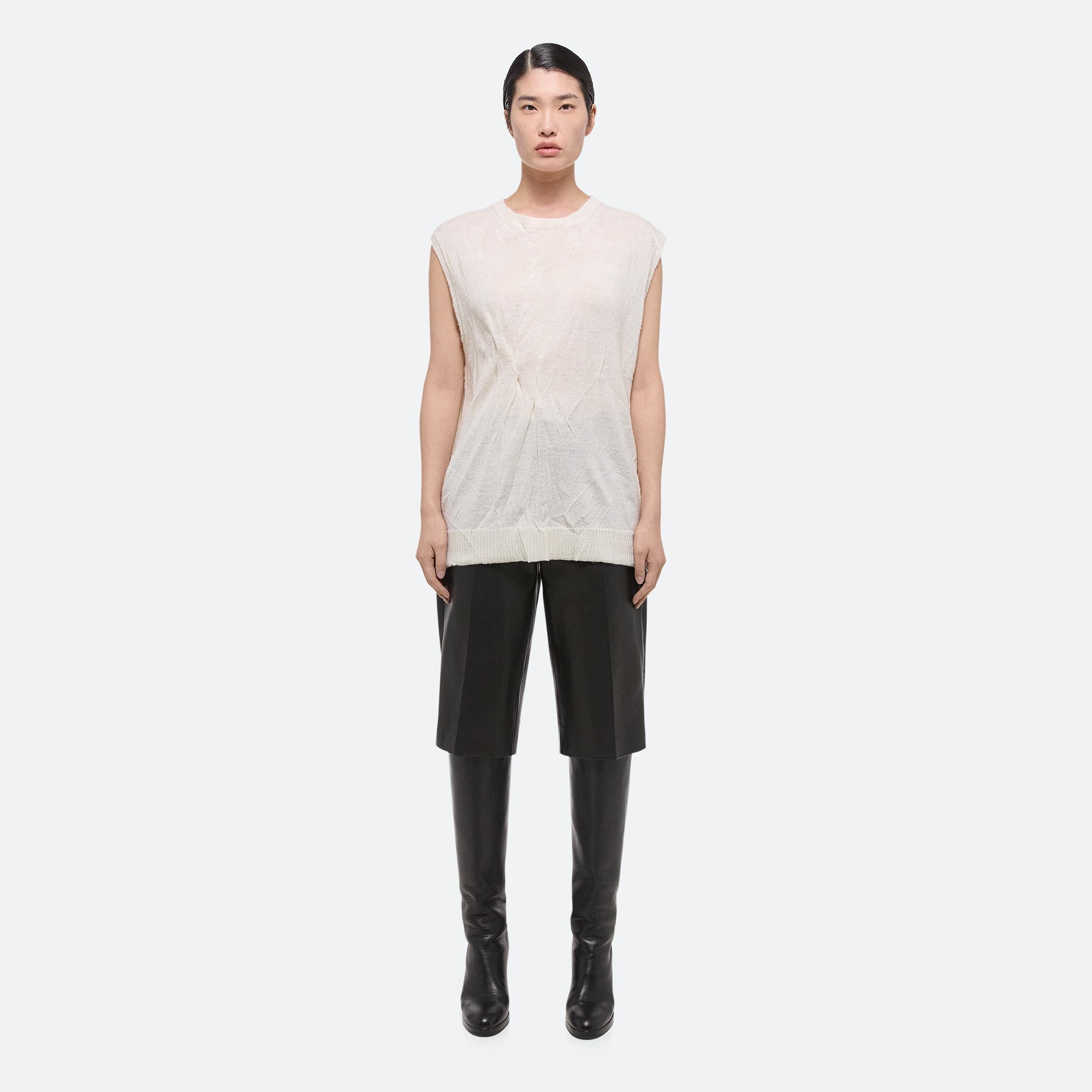 SLEEVELESS CRUSHED KNIT TOP - 5