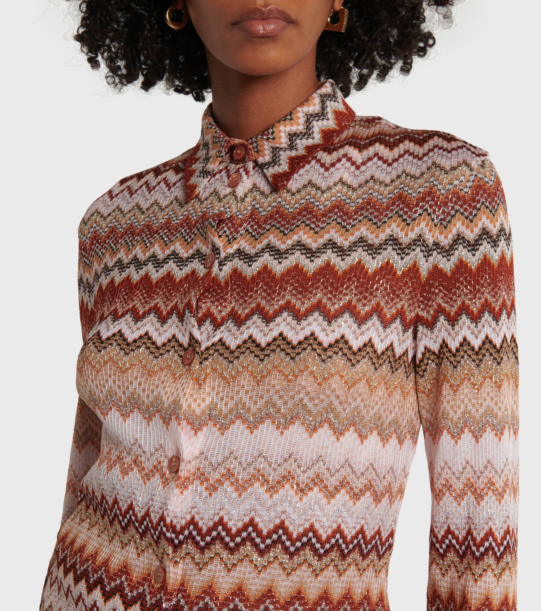 Zigzag lamé shirt - 5
