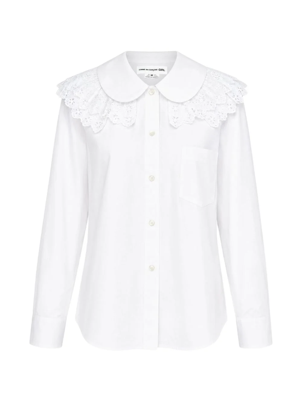 lace-collar Peter Pan shirt - 1