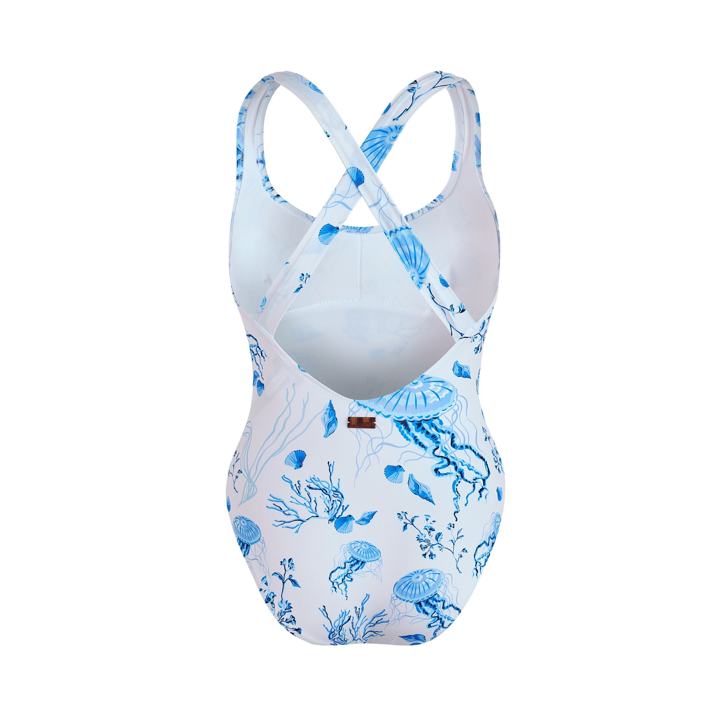 Vilebrequin Crossed Back Straps One-piece Swimsuit Medusa and Shells in White at Nordstrom - 2