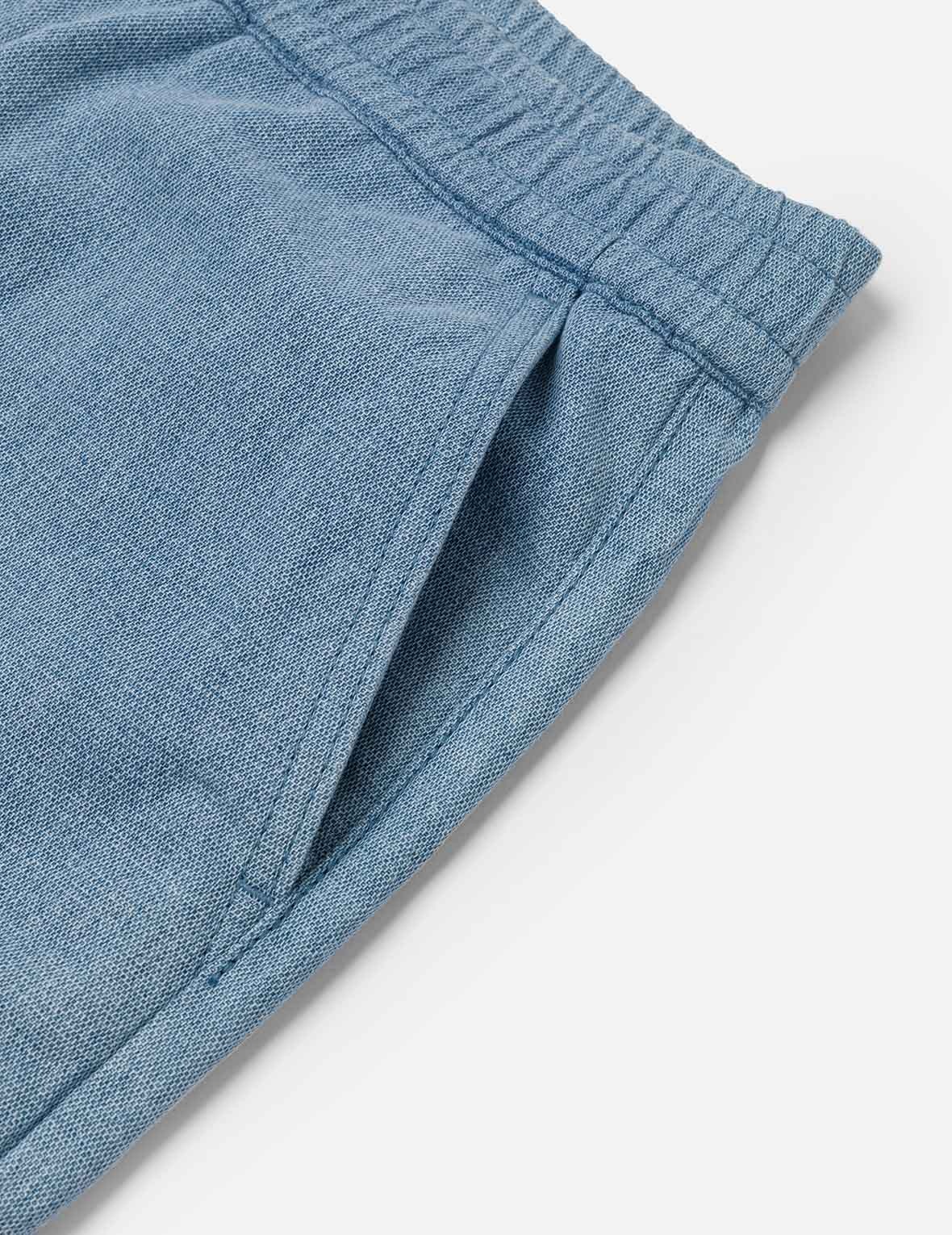Panel Design Regular Fit Denim Shorts - 7