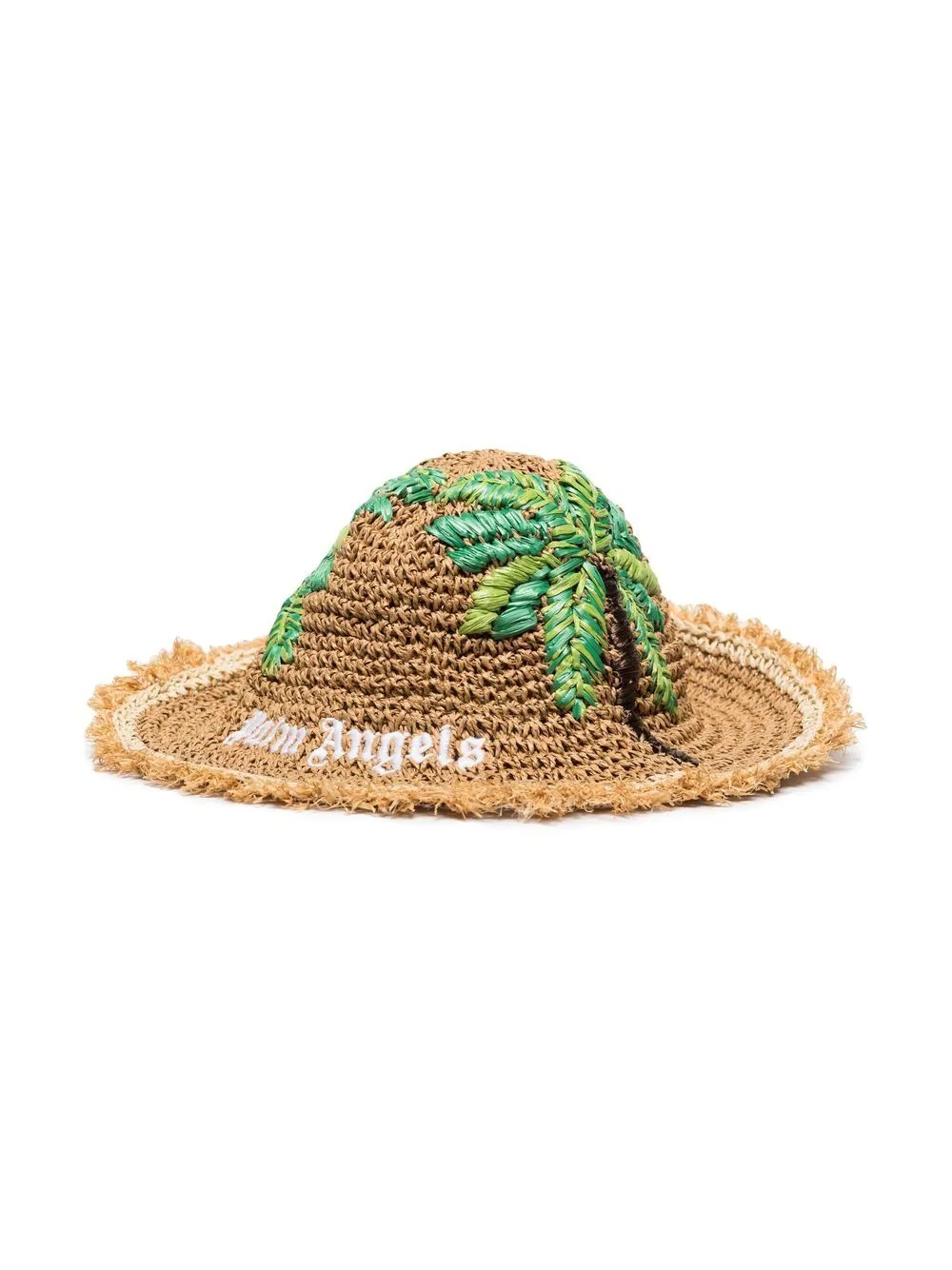 embroidered logo raffia hat - 3