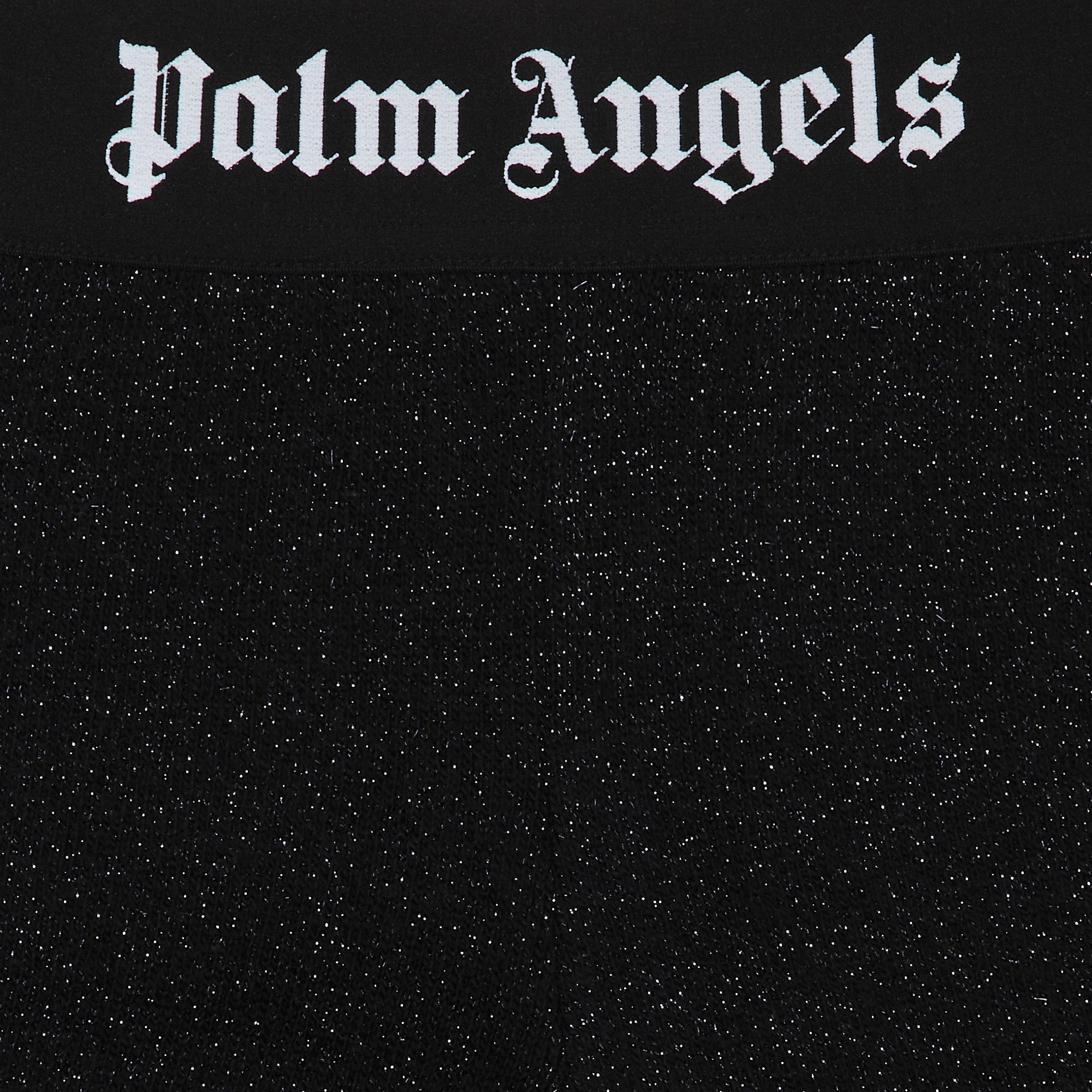 Palm Angels Logo Tape Lurex Pants 'Black/Black' - 3