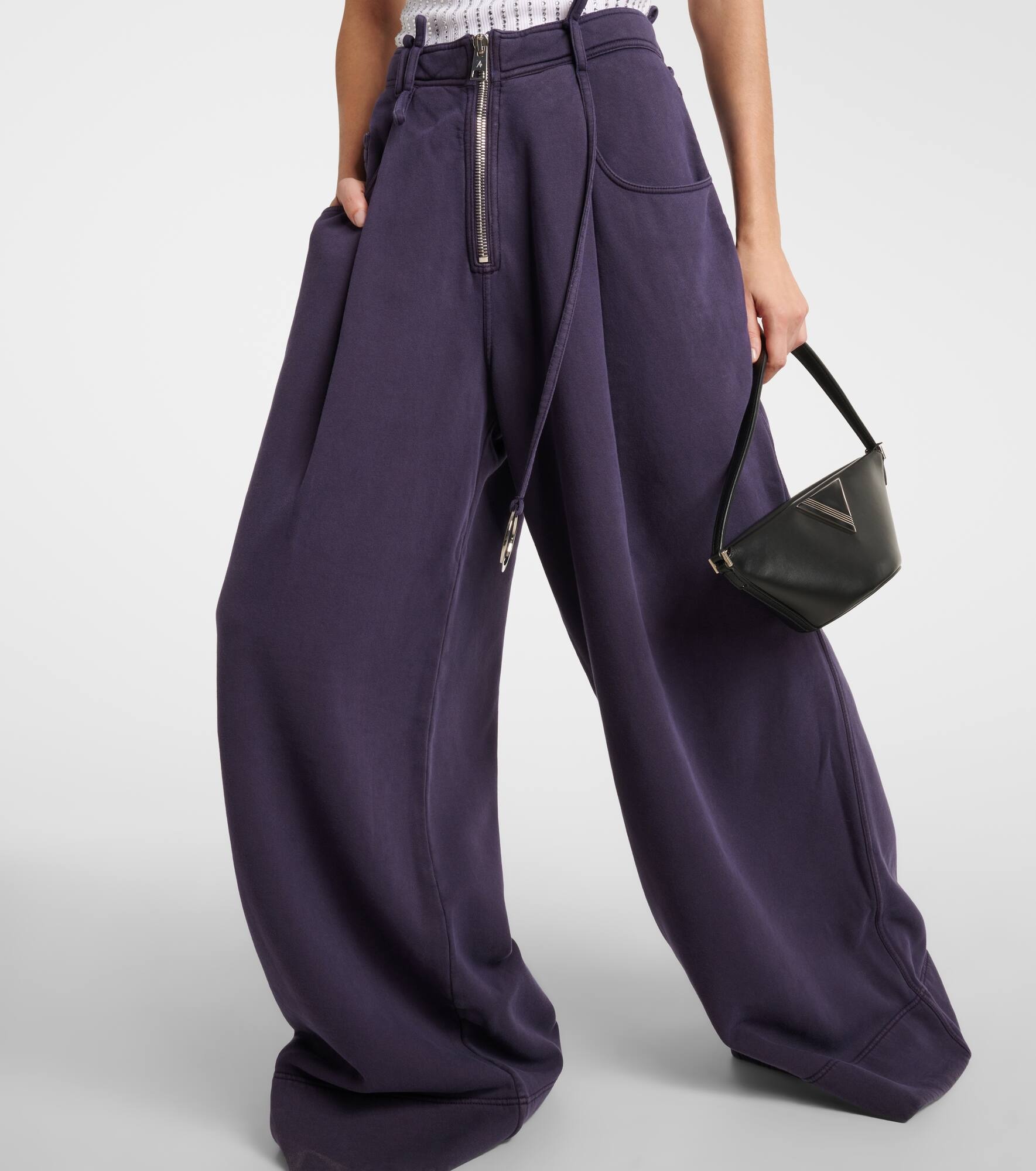 High-rise cotton wide-leg pants - 5
