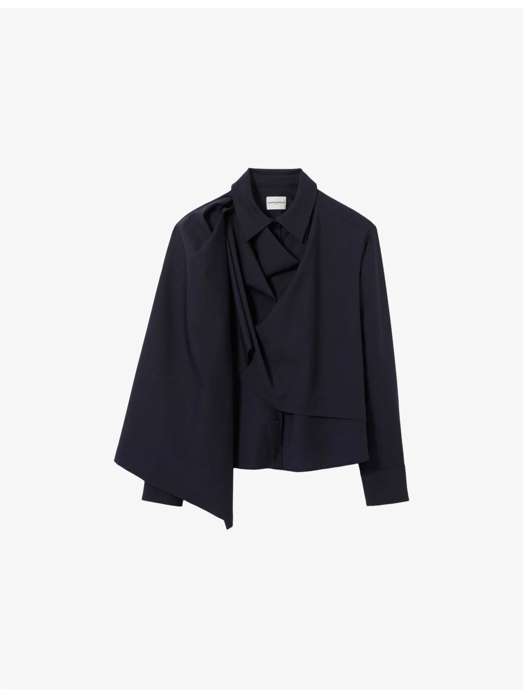 Shawl-Panel Long-Sleeved Wool-Blend Jacket - 1