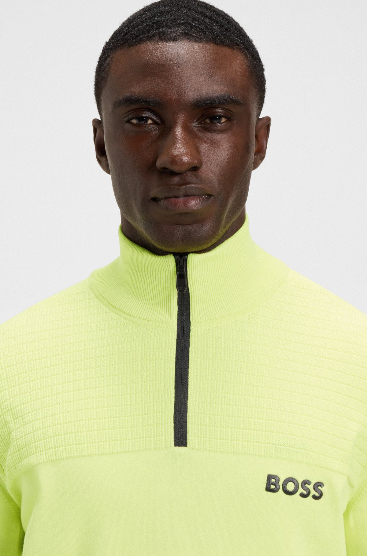 WATER-REPELLENT COTTON SWEATER WITH ZIP NECK - 3