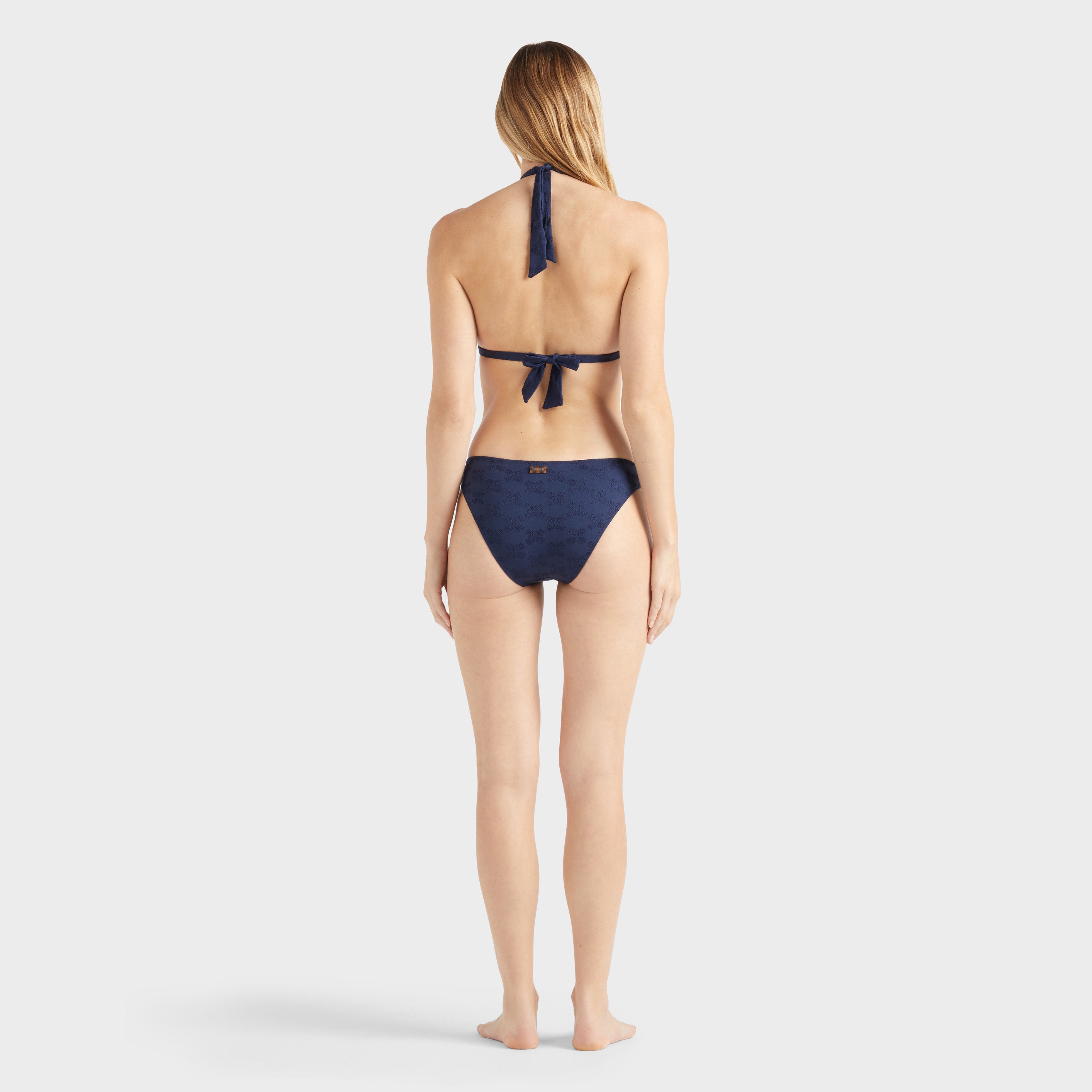 Women Midi Brief Bikini Bottom Turtle Monogram - 4