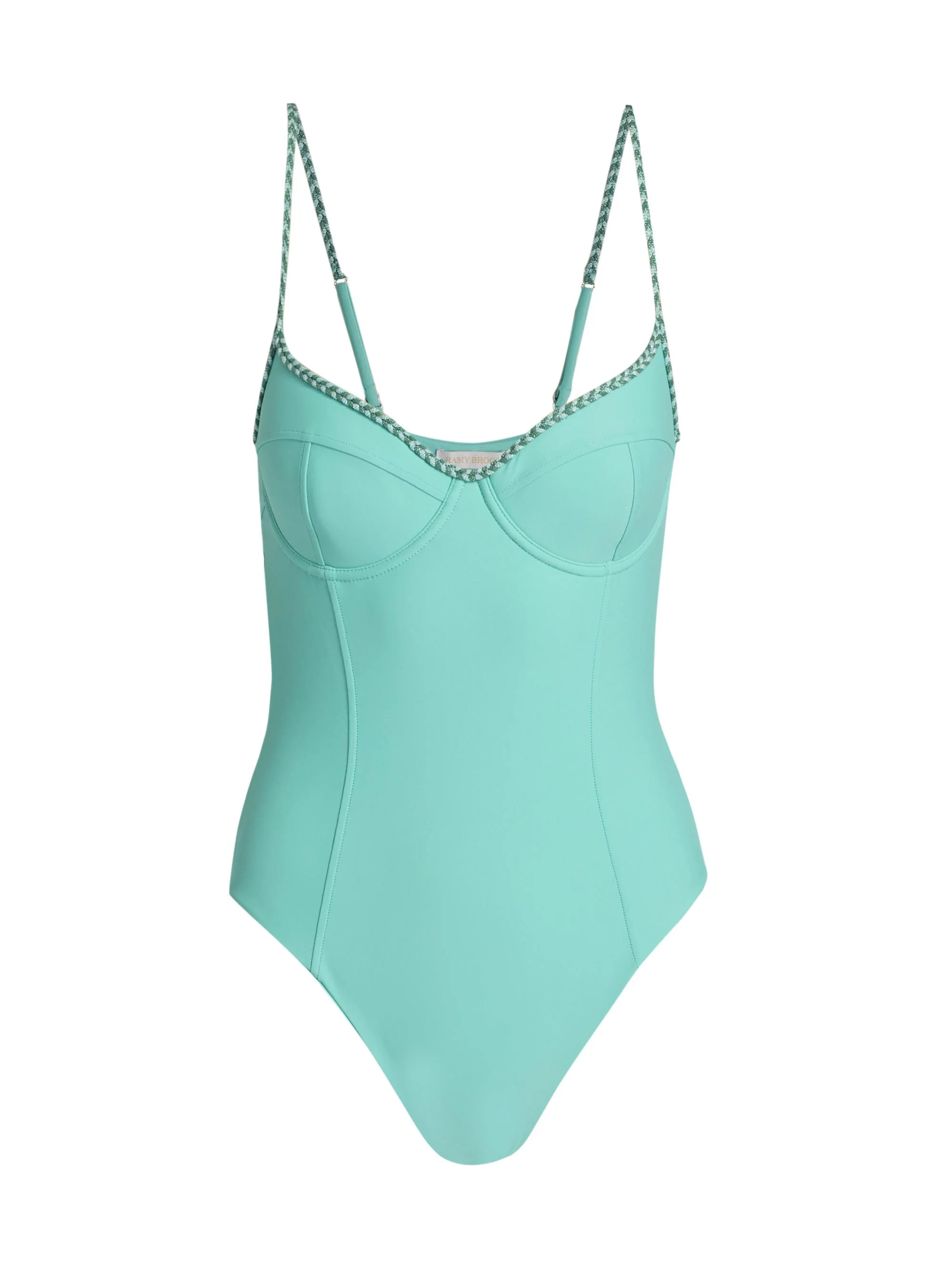 Women's Jayda Braided Underwire One-Piece Swimsuit - Seaglass - 1