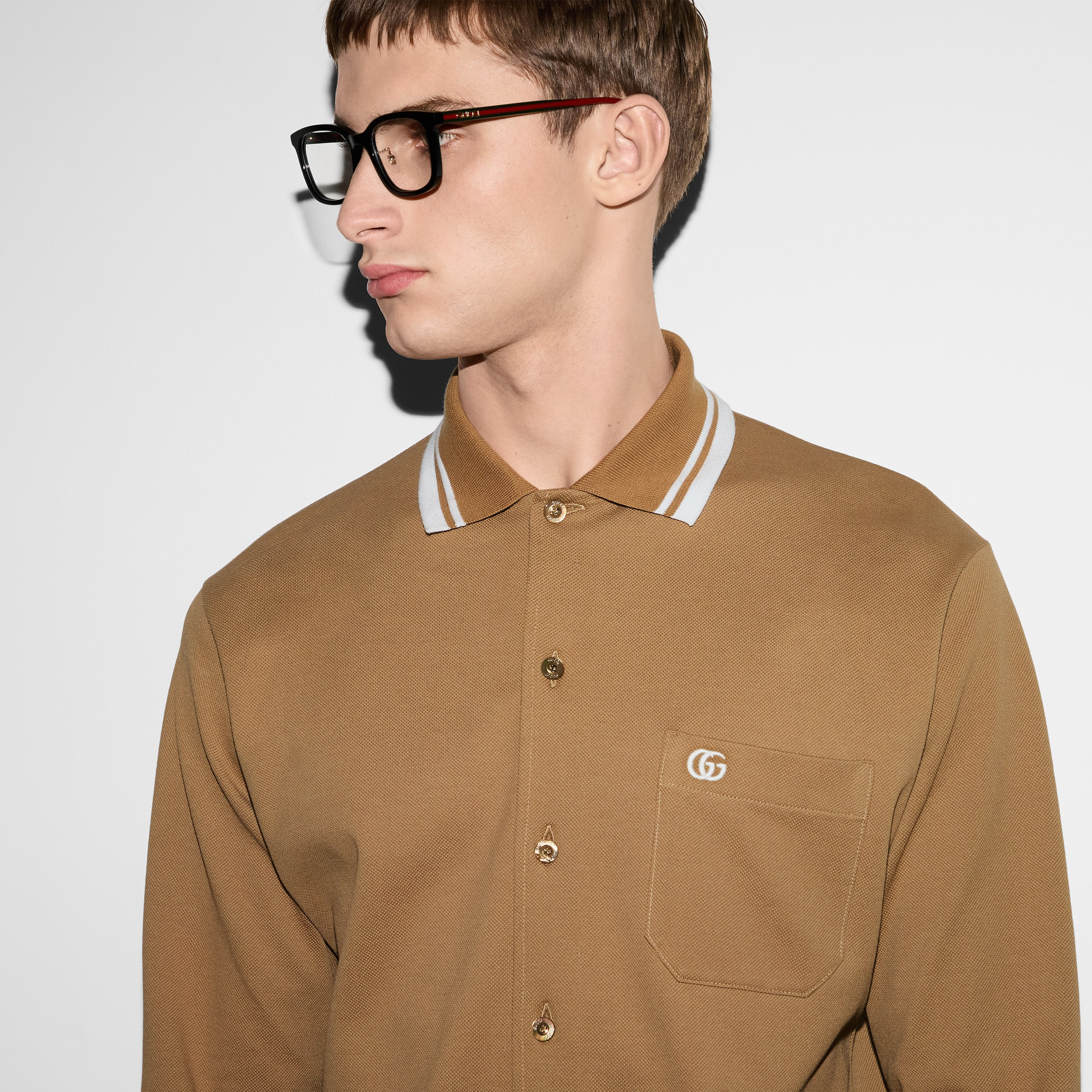 Cotton piquet polo shirt with embroidery - 5