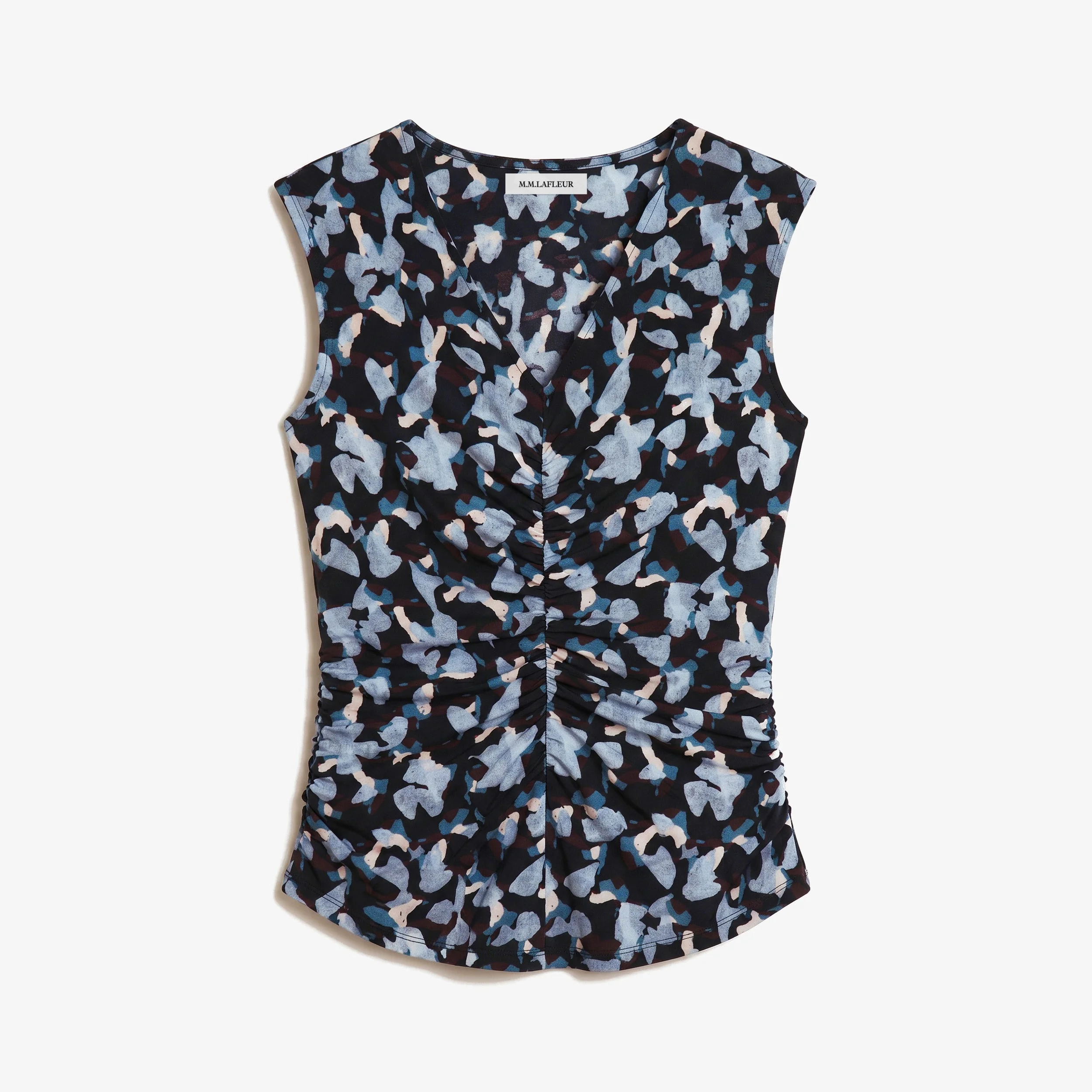 Franka Ruched Top - Light Printed Jersey - 1