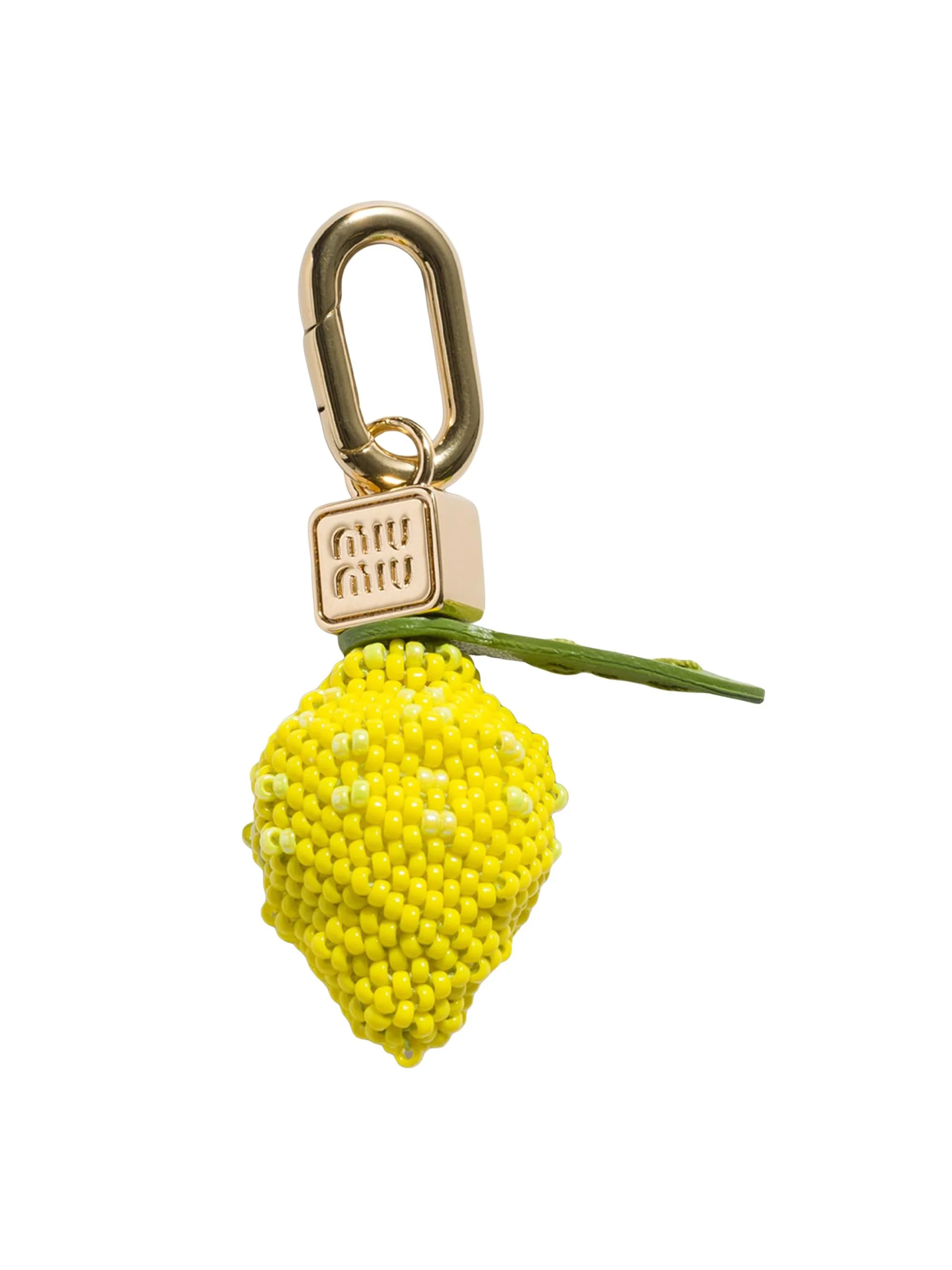 Women's Leather, Beads and Metal Micro Trick Charm - Yellow - 1