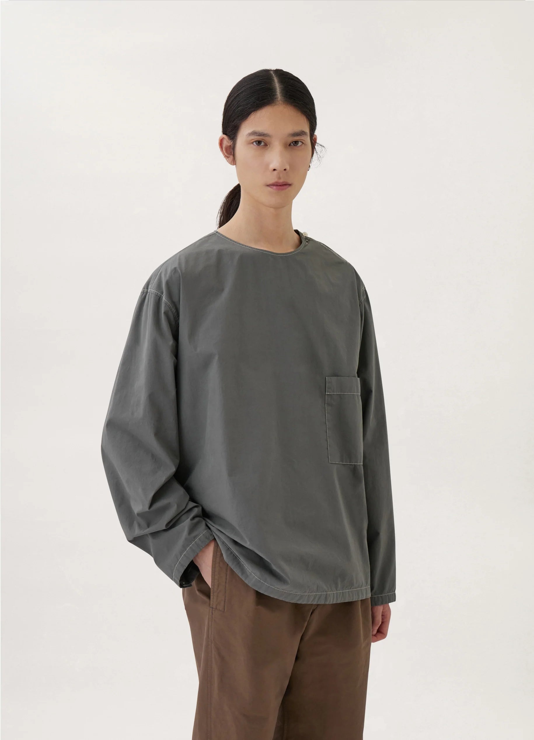 LONG SLEEVES WOVEN T-SHIRT
COMPACT POPLIN - 2
