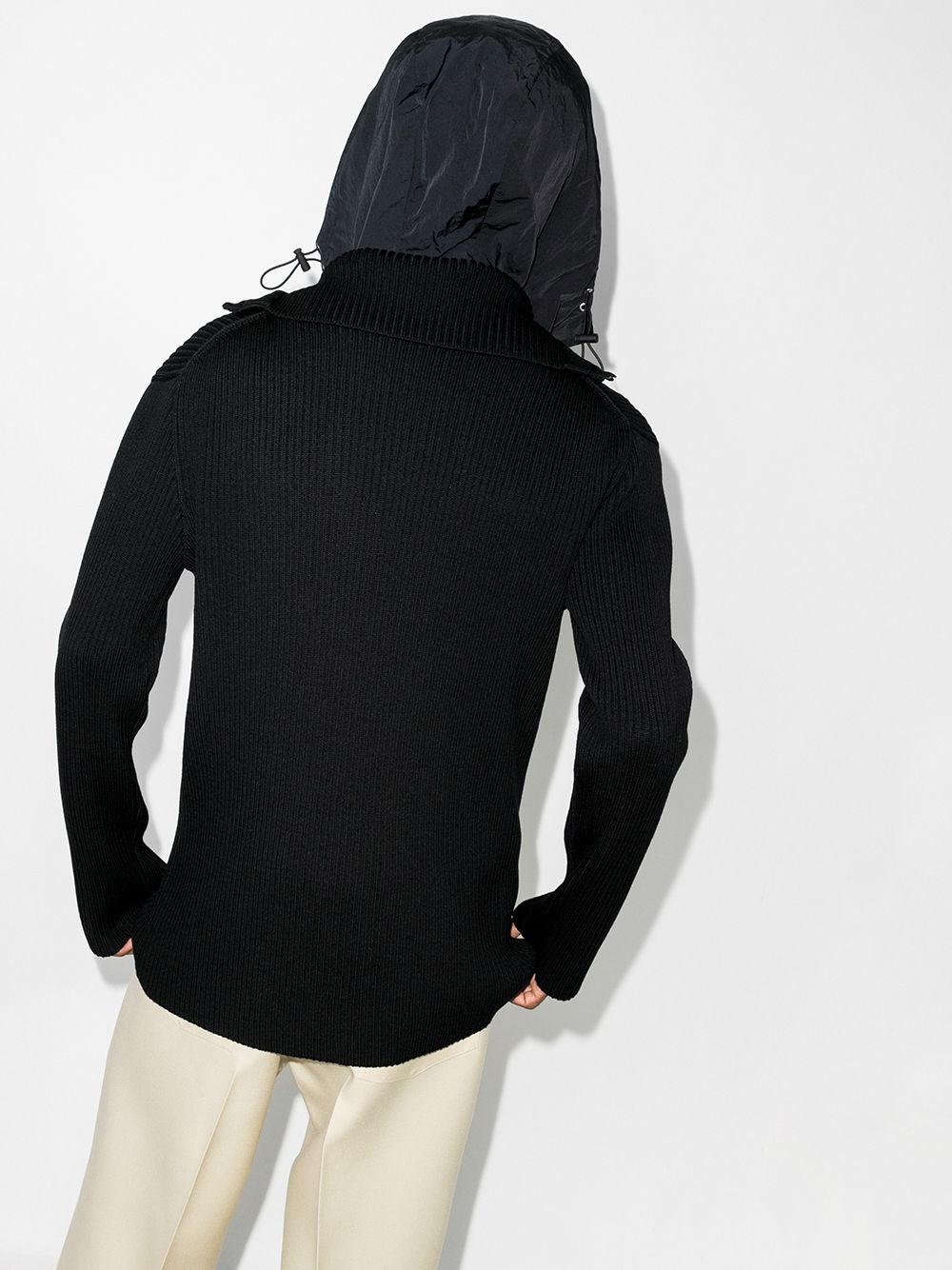 ribbed zip-up hoodie - 3