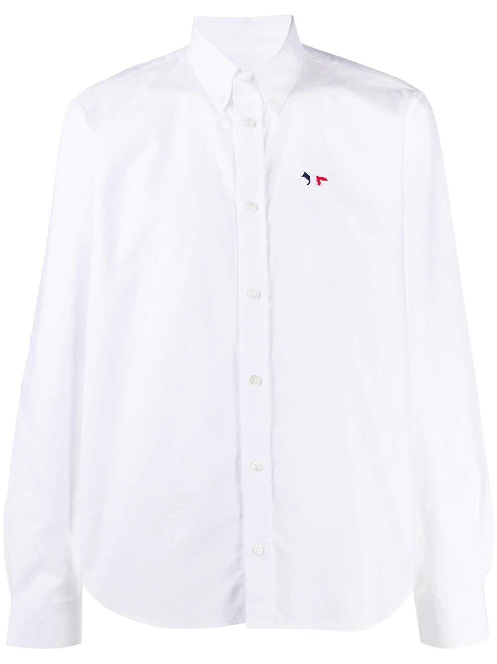 logo-embroidered long sleeved shirt - 1