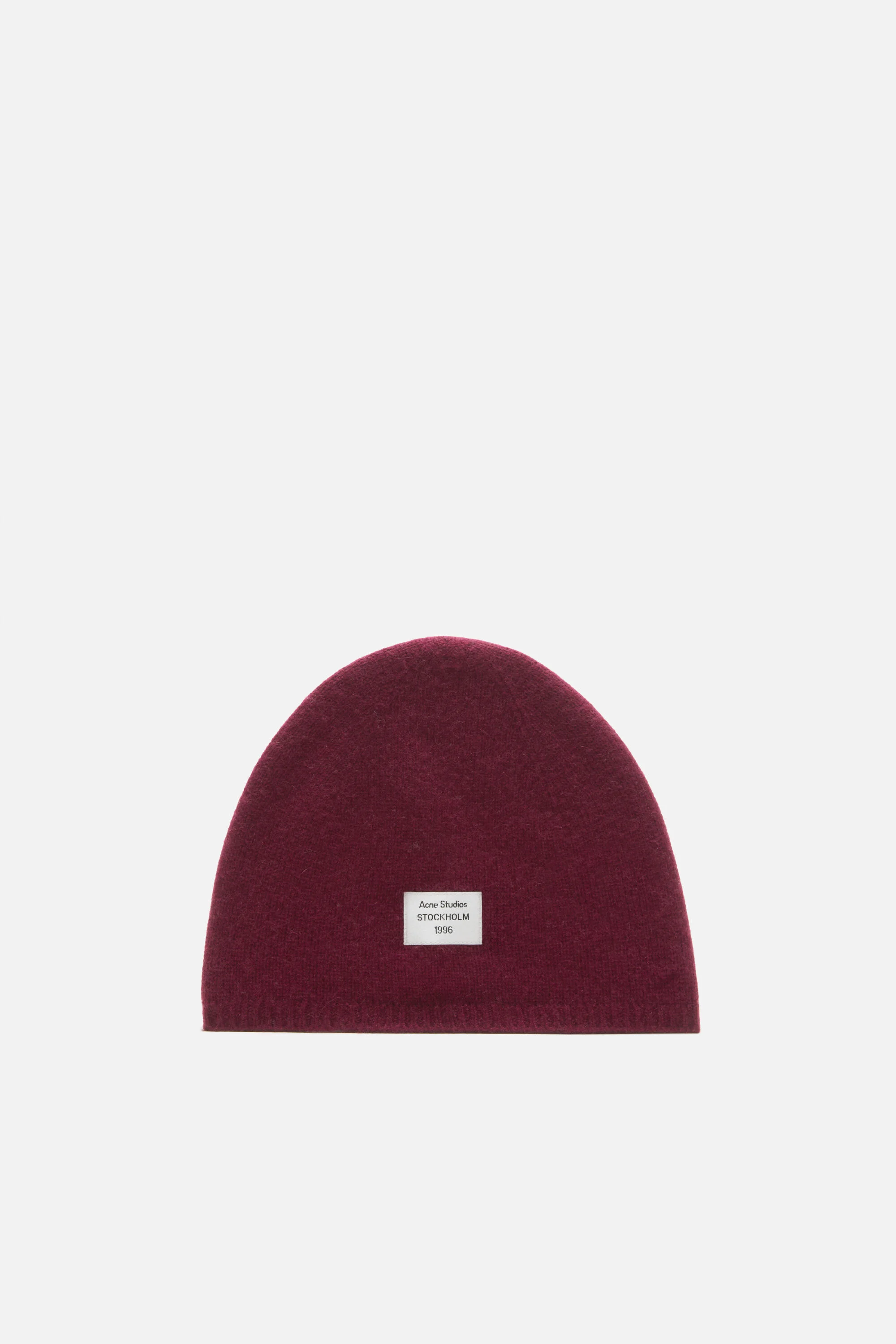 Cashmere beanie with logo - Dark red - 1