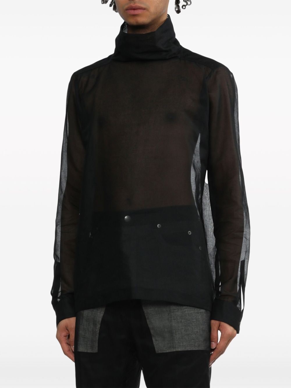 high-neck cotton jacket - 3