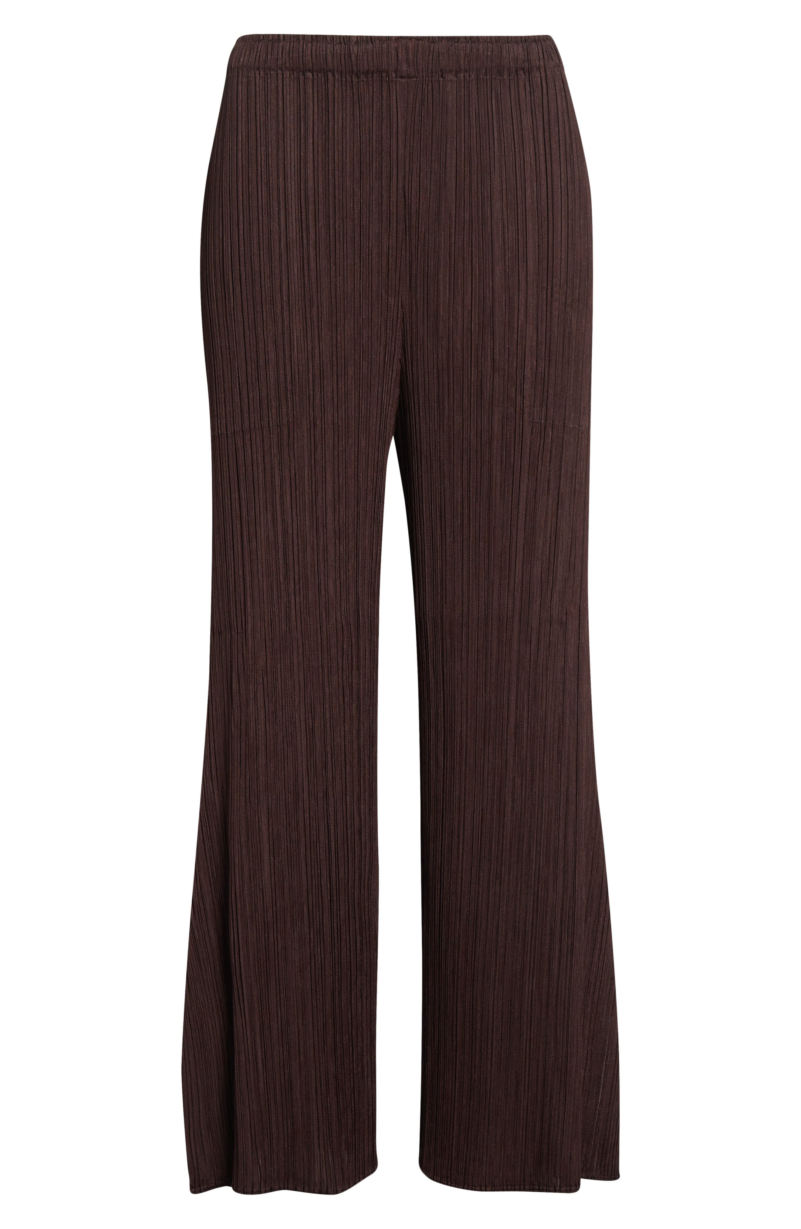 Pleats Please Issey Miyake Monthly Colors July Pleated Pants in Dark Brown at Nordstrom - 6