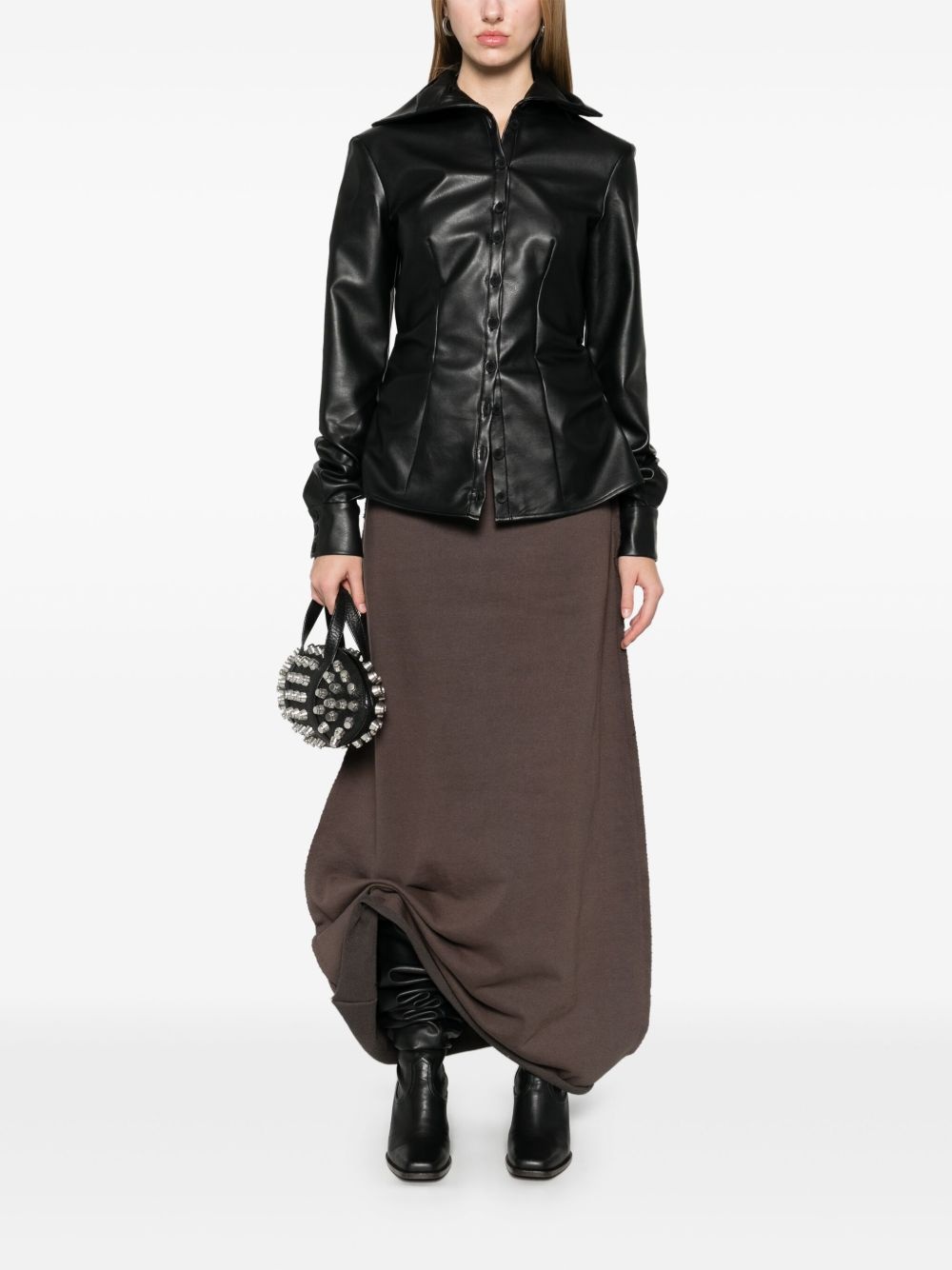 faux-leather shirt - 2