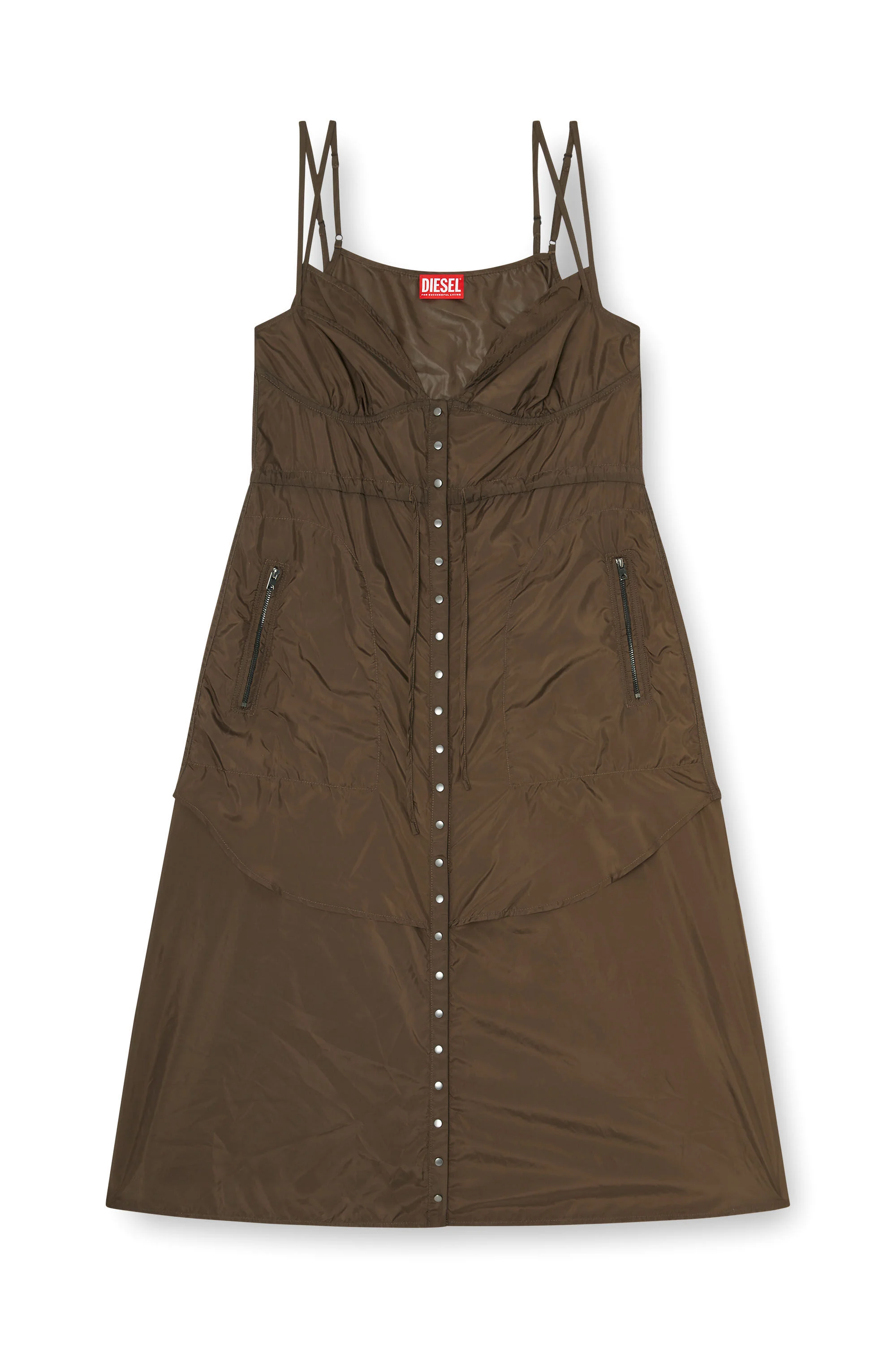 LIGHTWEIGHT NYLON DRESS WITH LAYERED DESIGN - 1