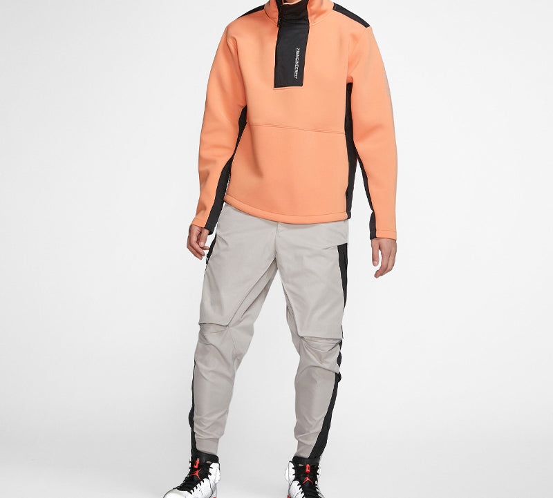 Air Jordan 23 Engineered Stand Collar Knit Contrasting Colors Half Zipper Orange BQ5738-854 - 6