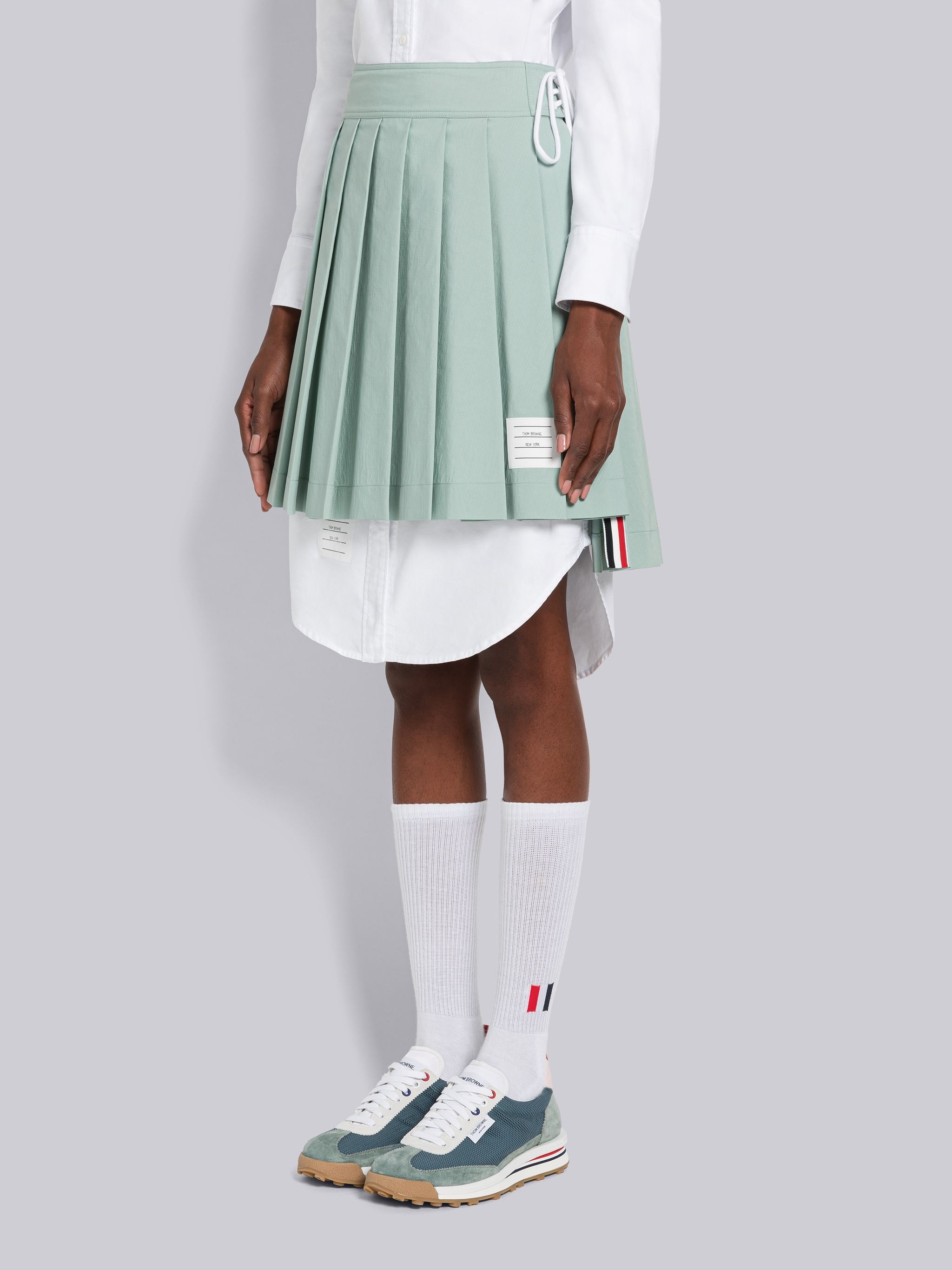 Ripstop Lace Up Pleated Mini Skirt - 2