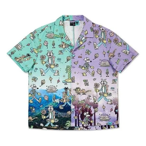 Li-Ning x Steven Harrington Graphic Leisure Shirt 'Green Purple' ASHR139-1 - 1