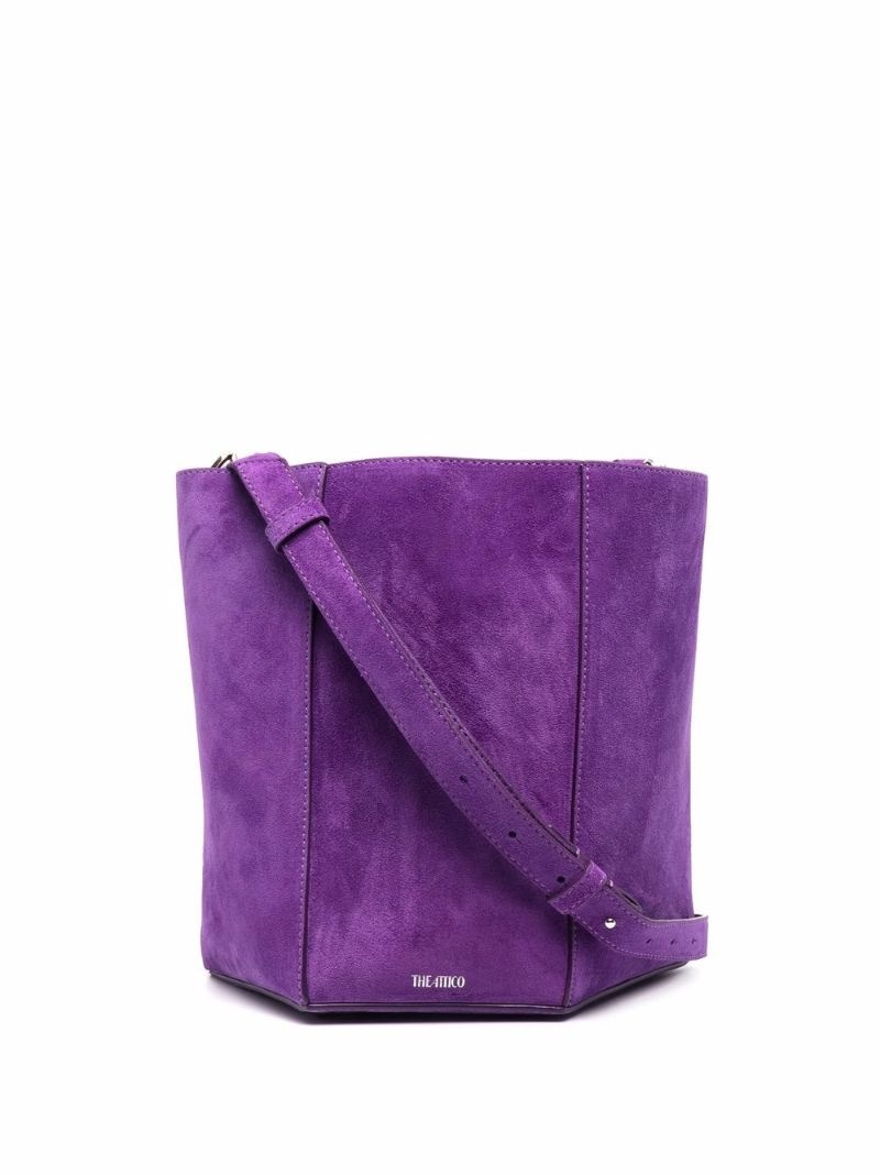 geometric suede shoulder bag - 1