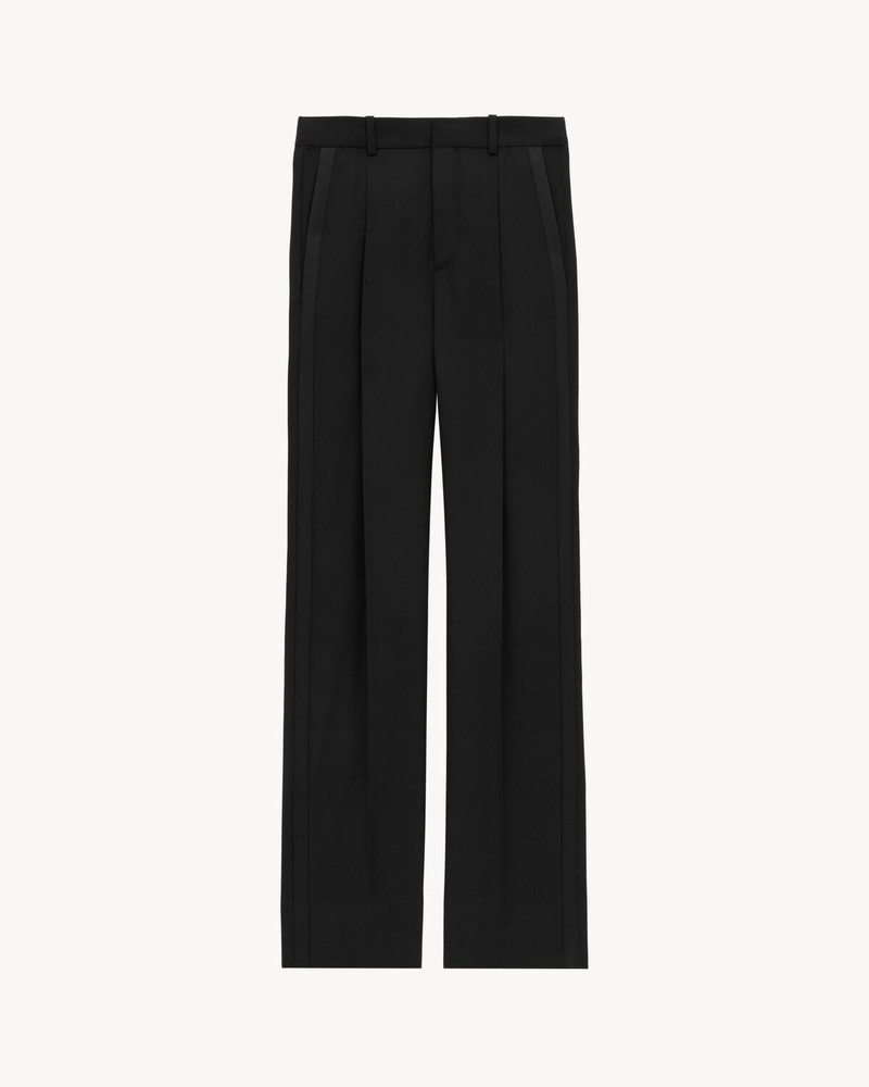 TUXEDO HIGH-WAISTED PANTS IN GRAIN DE POUDRE - 1
