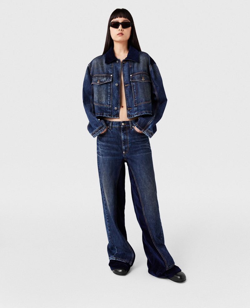 Corduroy Collar Denim Jacket 4