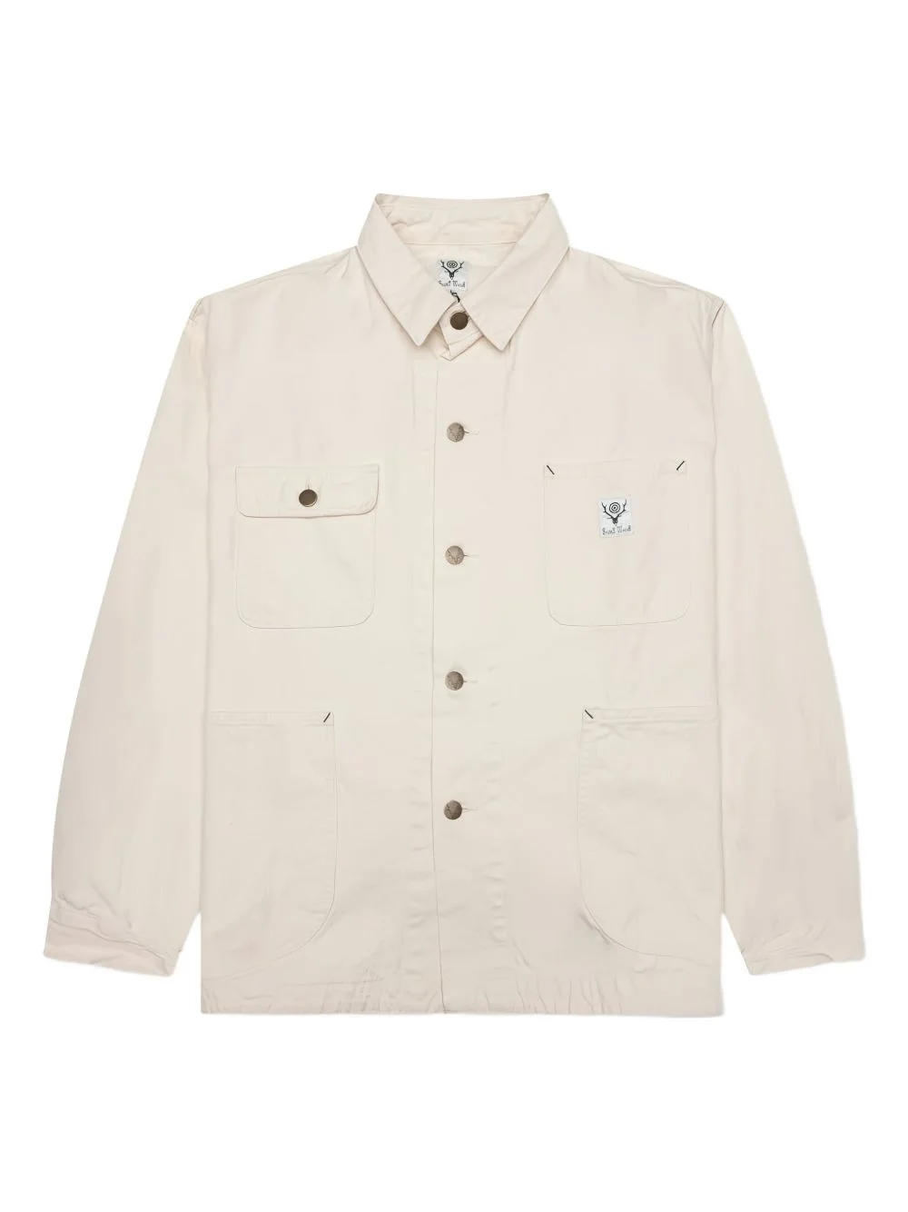 patch-pocket shirt jacket - 1