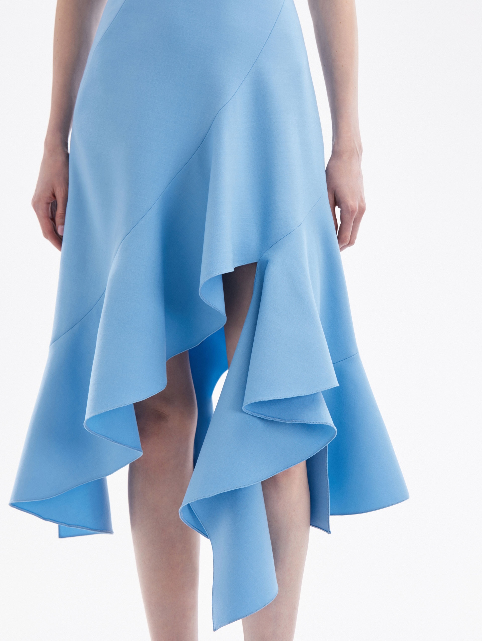 ASYMMETRICAL HEM WOOL DRESS - 4