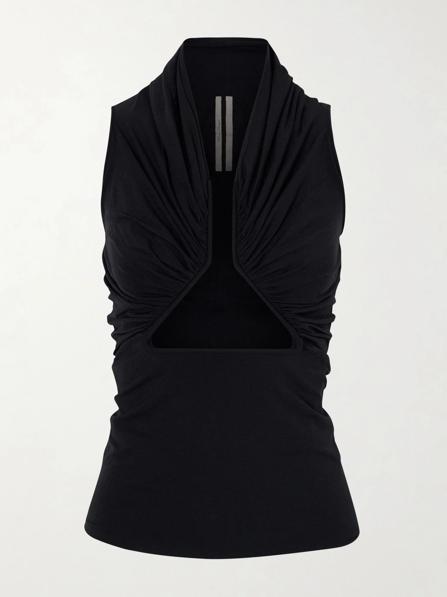 Cutout gathered jersey top Black - 1